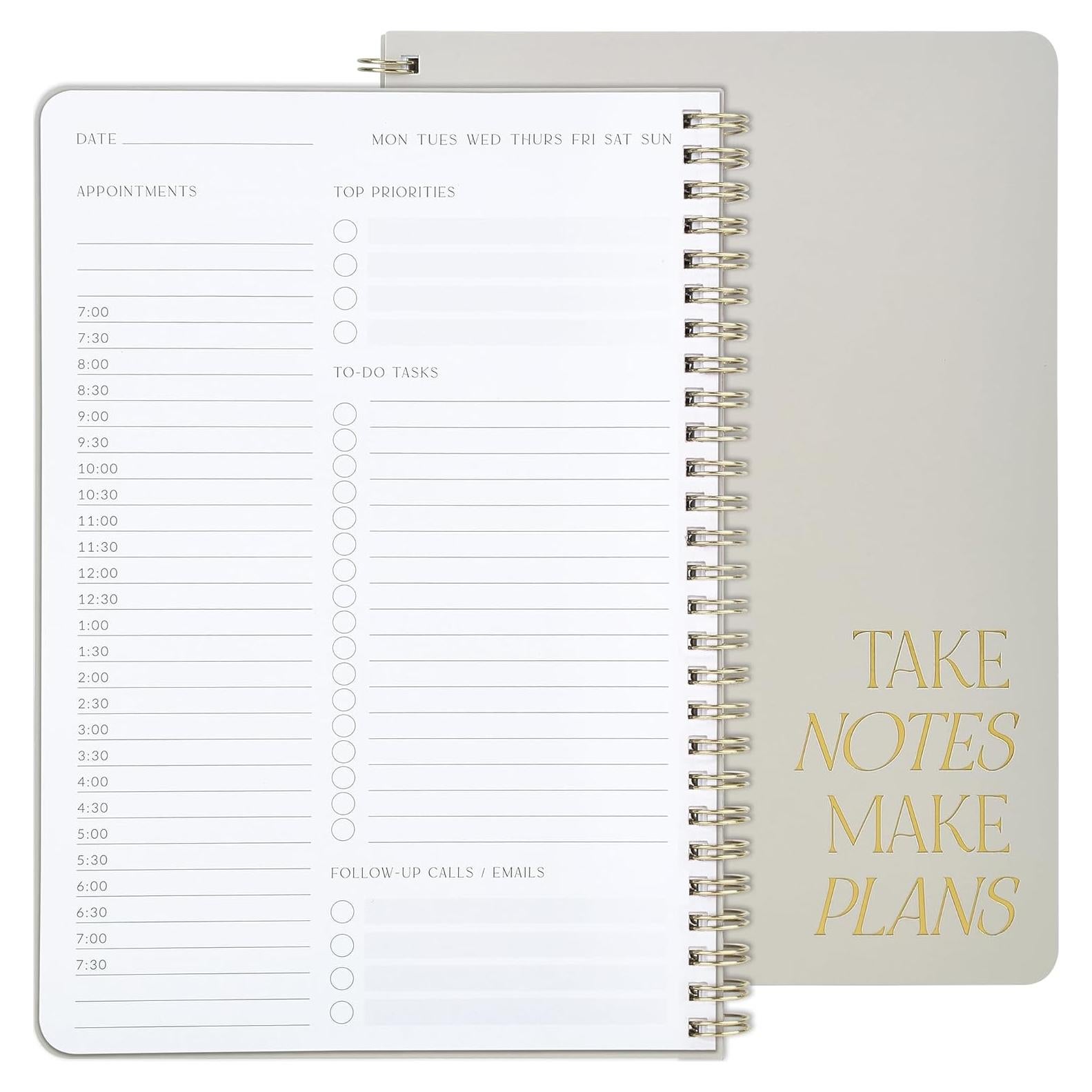 Planificador Diario ZICOTO Beige 160 Páginas Sin Fecha