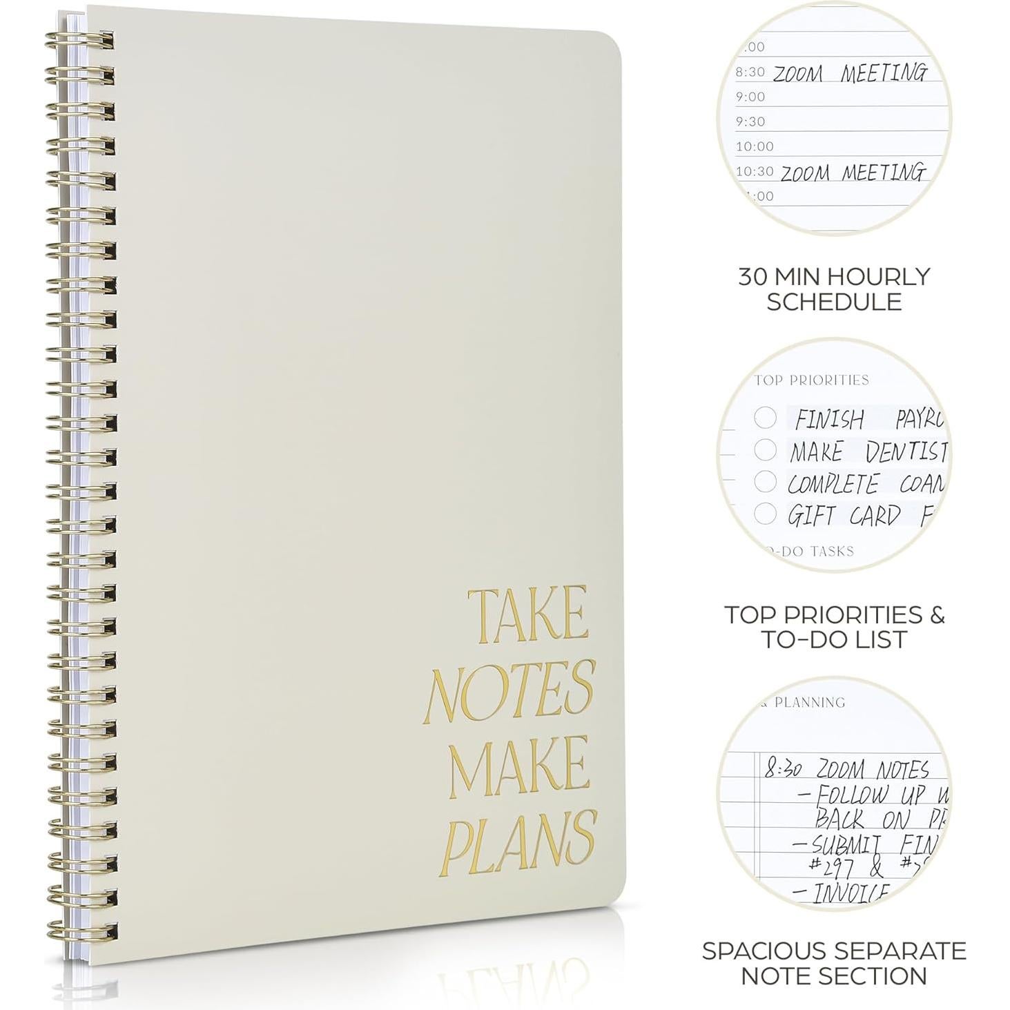 Planificador Diario ZICOTO Beige 160 Páginas Sin Fecha