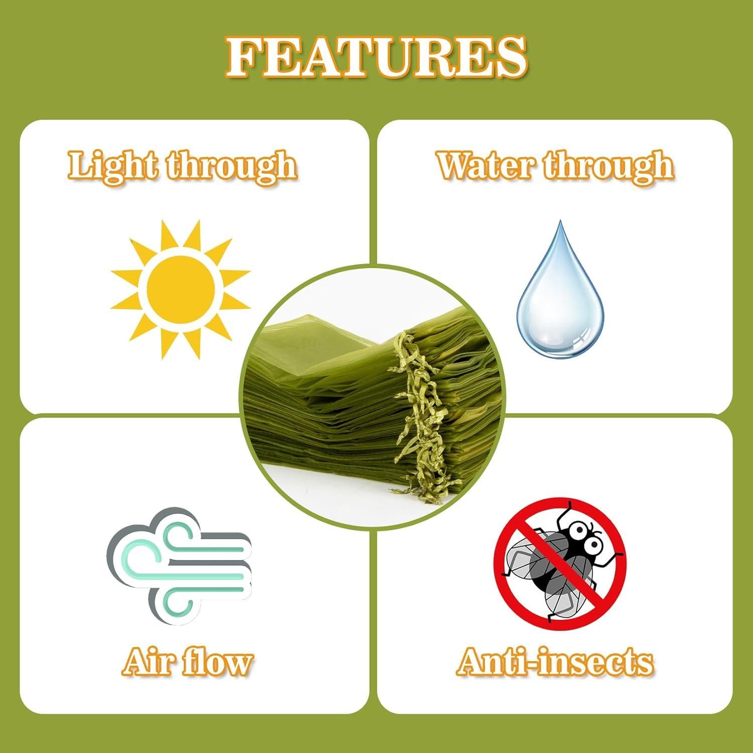 Bolsas de Protección para Frutas Sukh - 50 Unidades 20x15cm