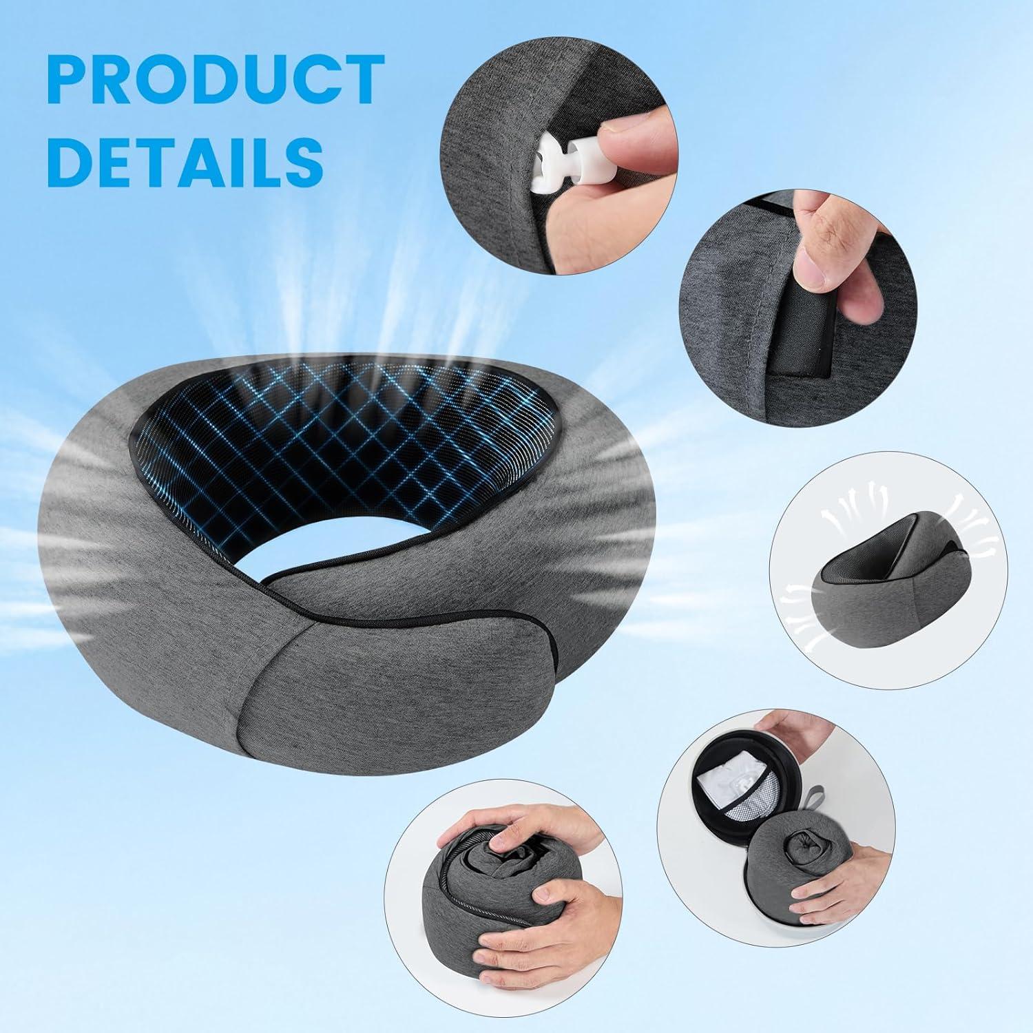 Almohada de Viaje PETRALUX con Soporte Ergonómico y Accesorios