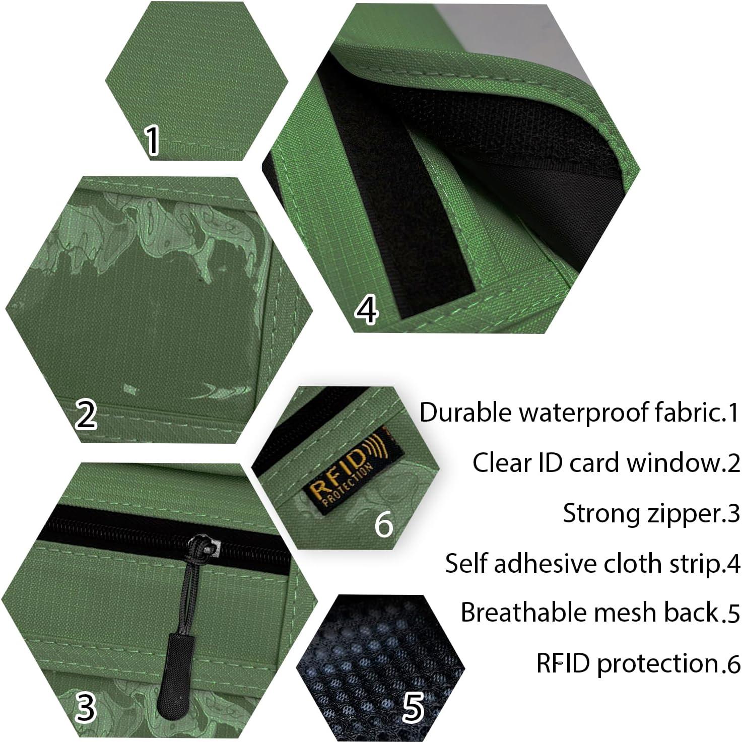 Bolsillo de Cuello Antirrobo DEEZOMO Verde Militar 20x15cm