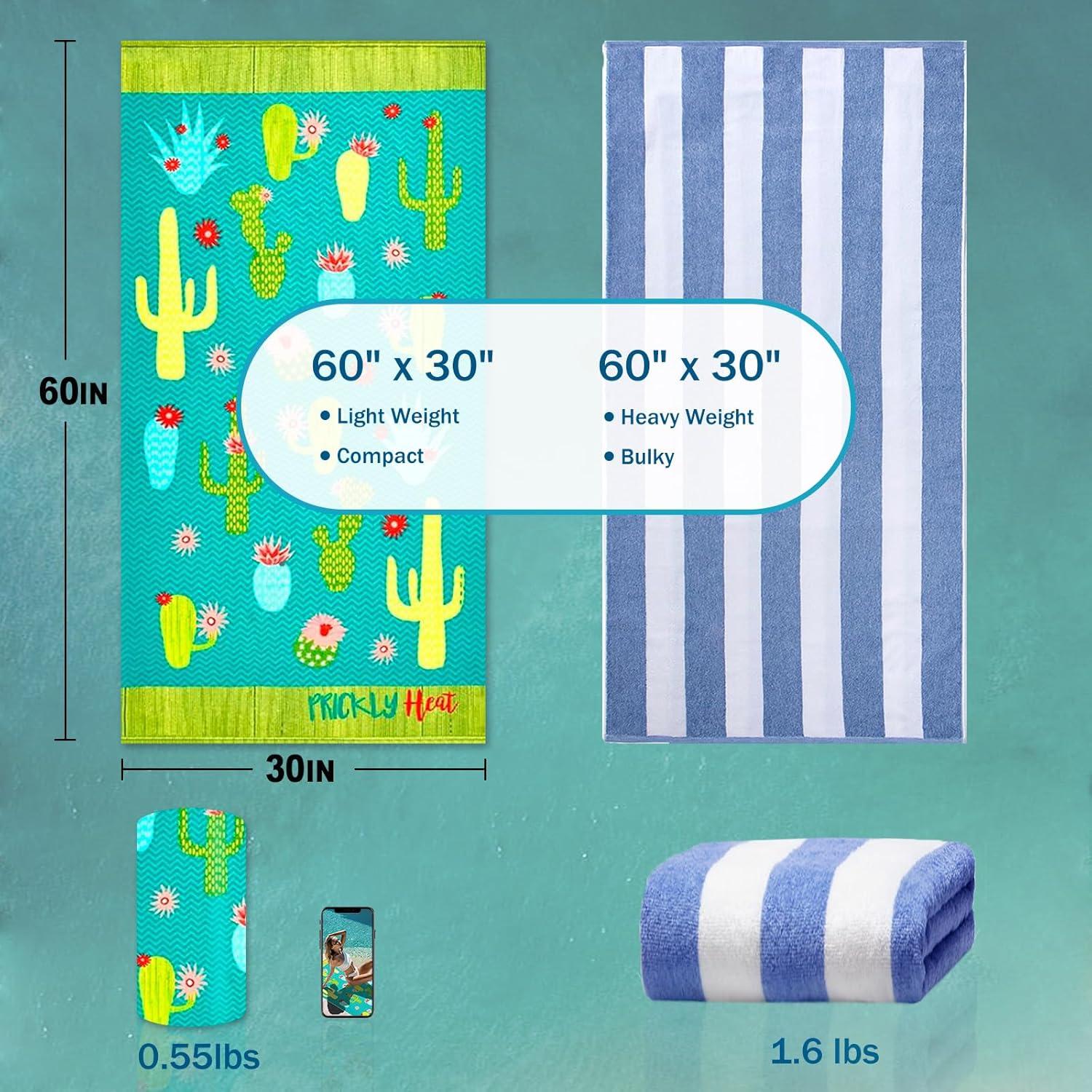 Toalla de Playa Microfibra Cabanana 60x30 Pulgadas Cactus