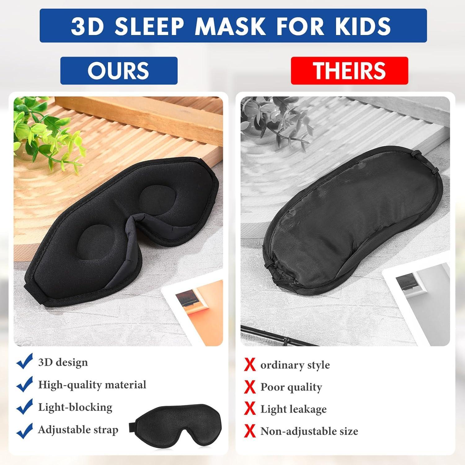 Máscara de Sueño 3D Coume para Niños Ajustable - Negro