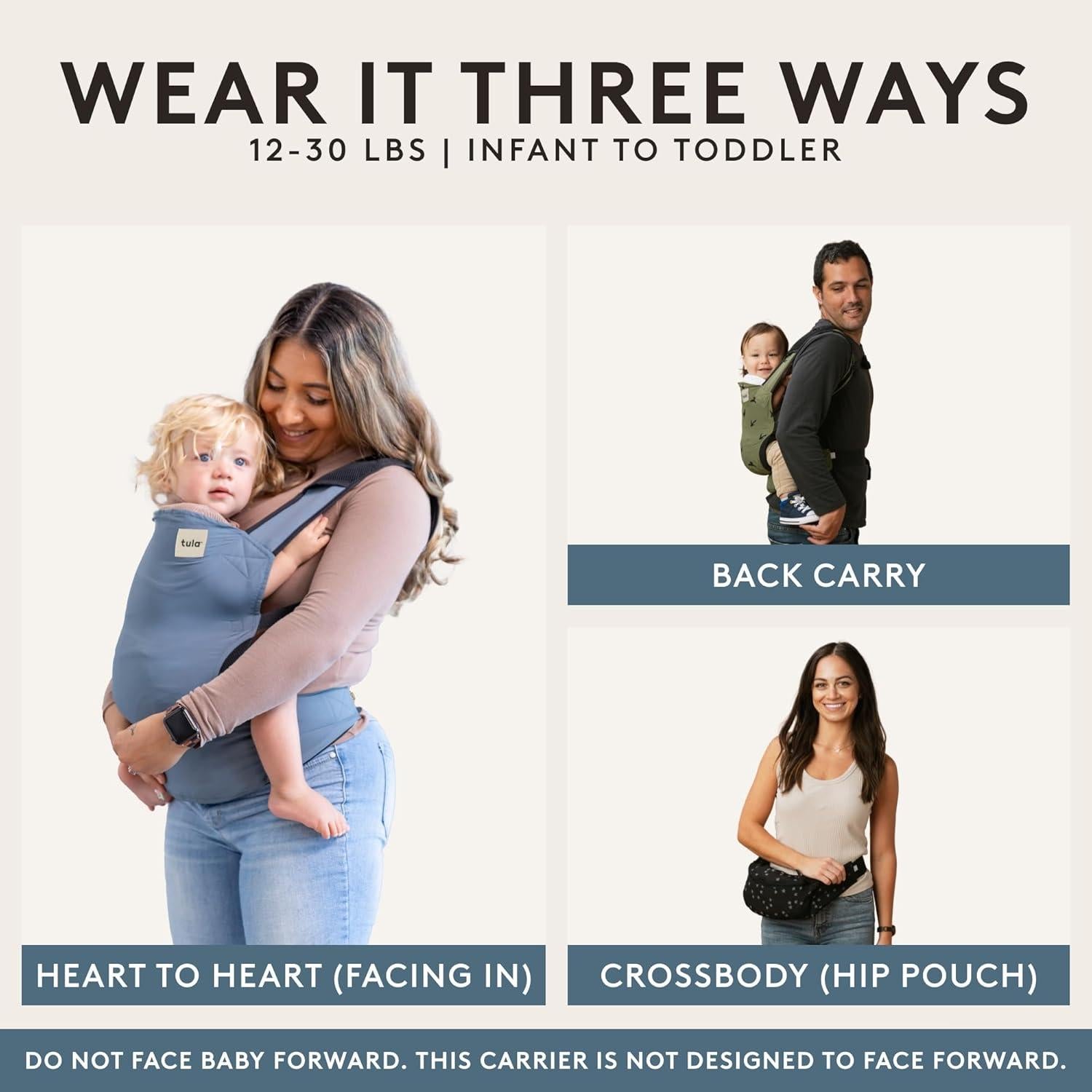 Transportador de Bebé Baby Tula Lite Ripstop Azul Acero 0.49 kg