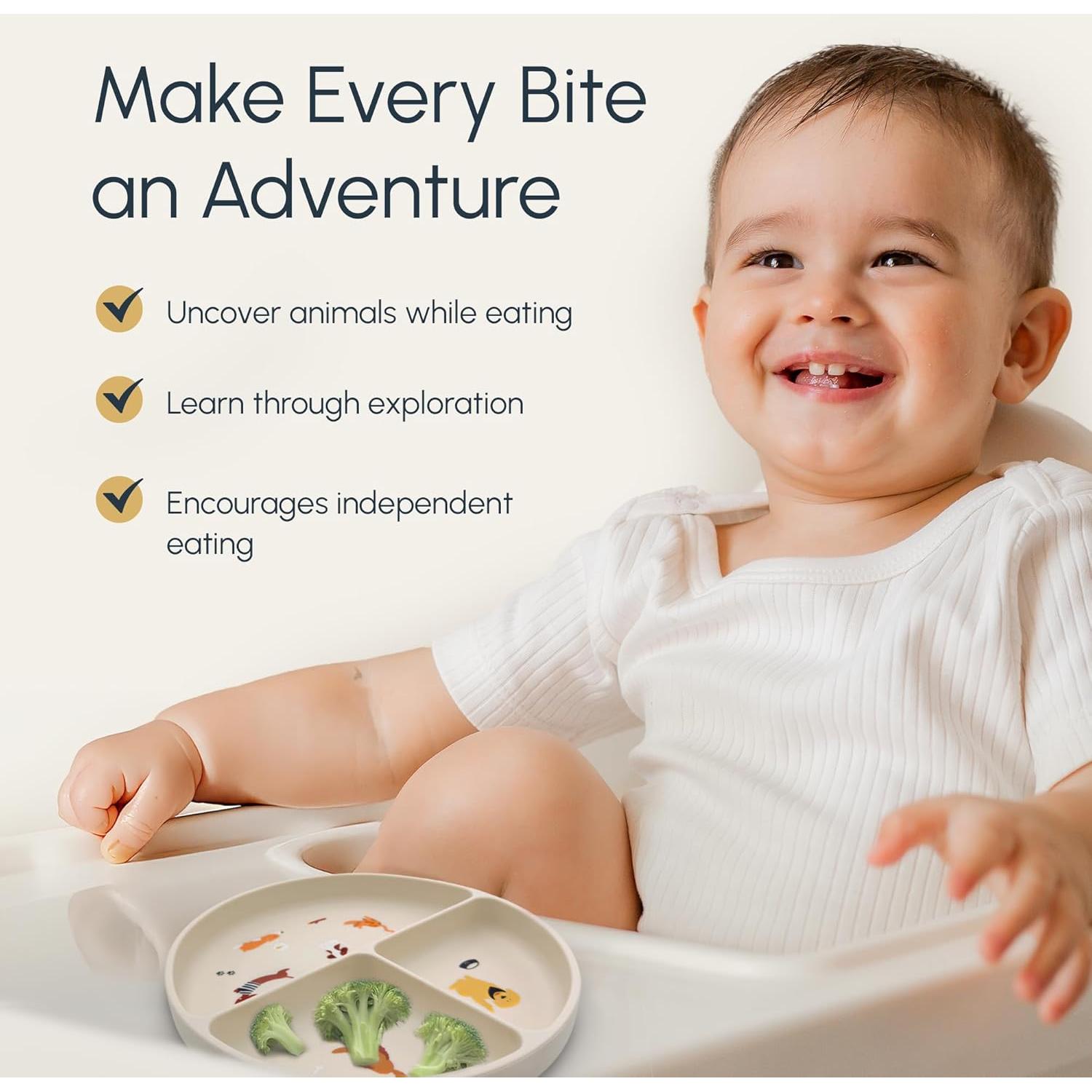 Plato de Silicona Antideslizante Studio Merveille Beige 18.4cm