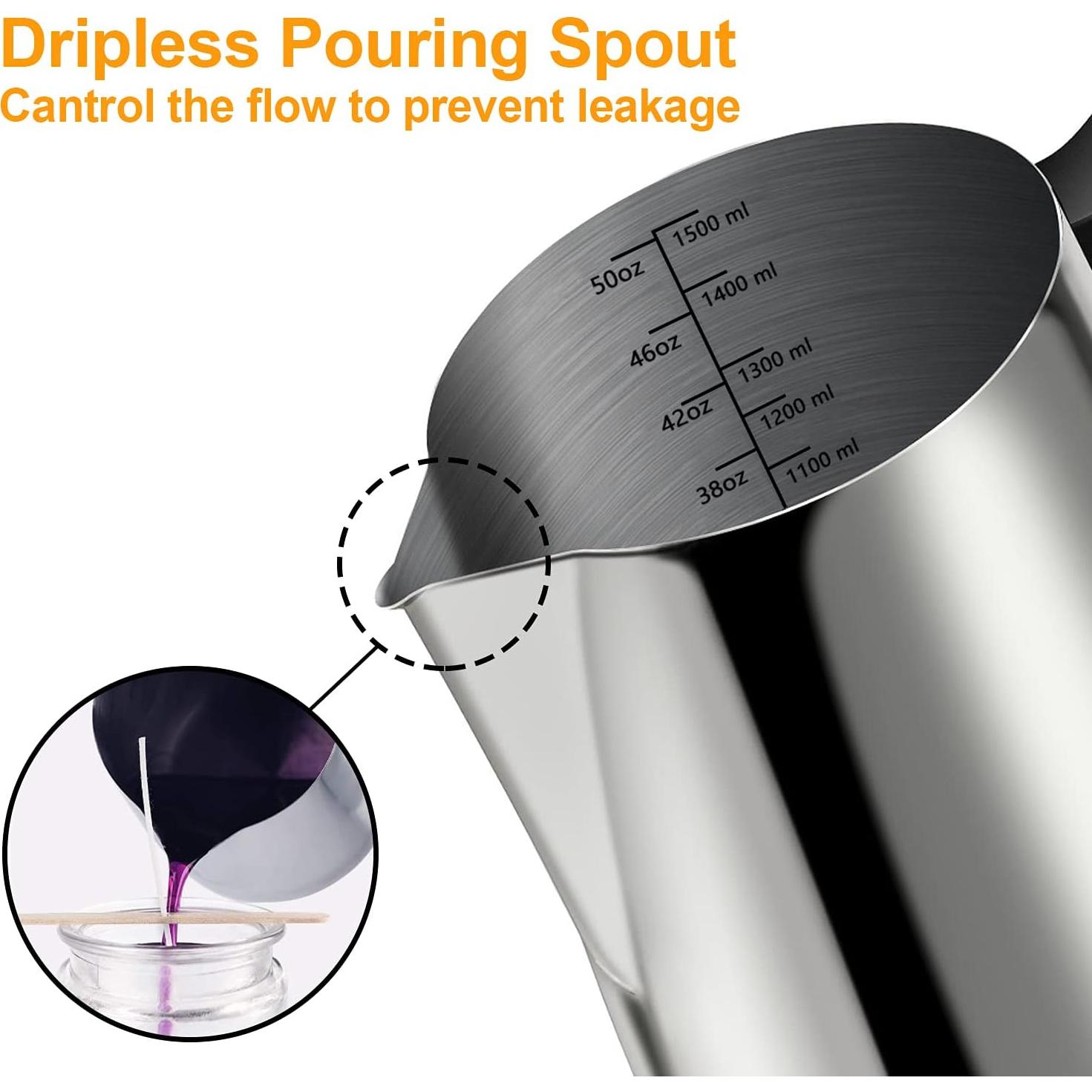 Olla para Verter Velas BBAXI 1500ml Acero Inoxidable