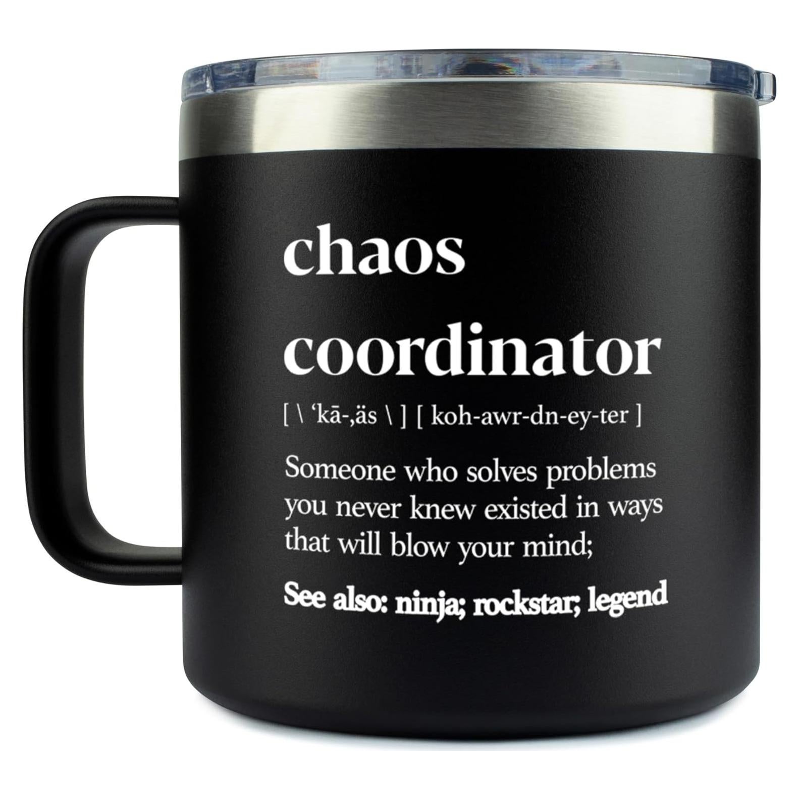 Taza de Viaje KLUBI 14oz Negra Aislada para Hombres