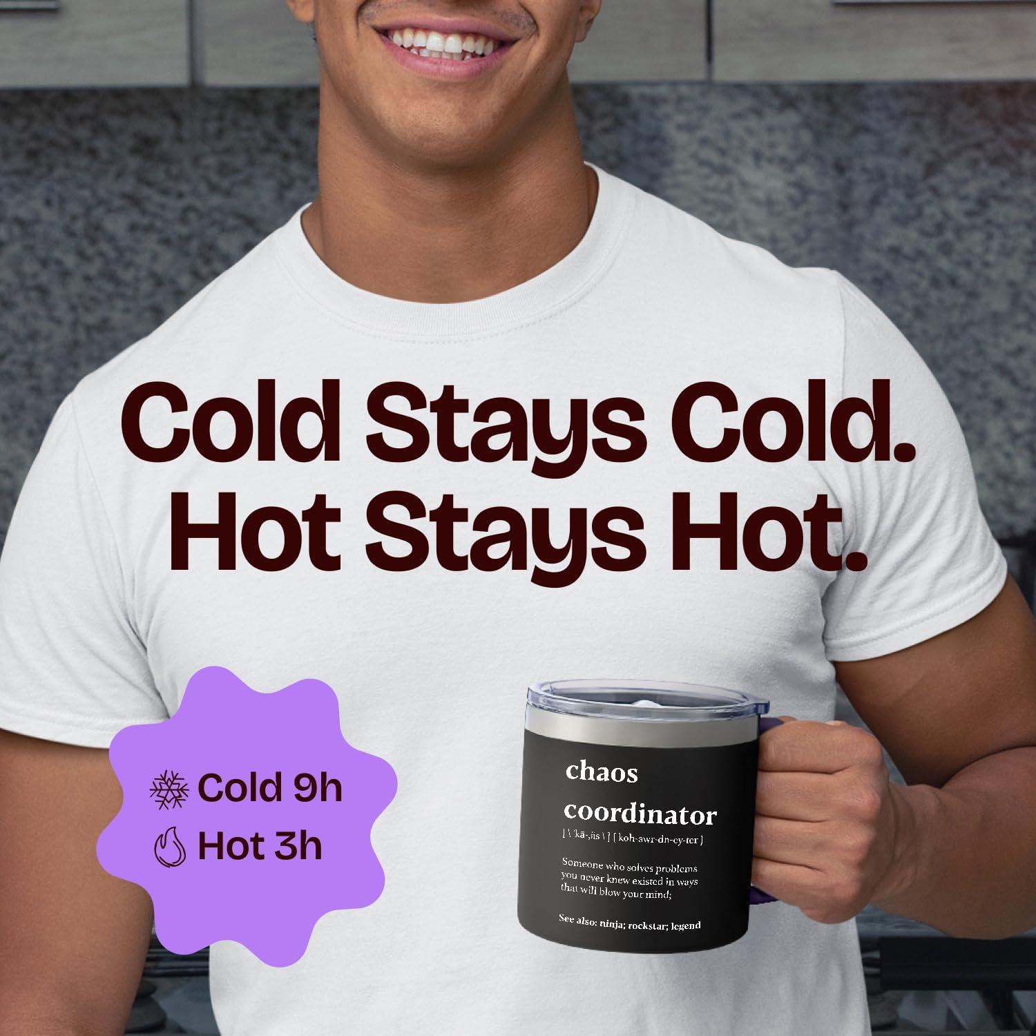 Taza de Viaje KLUBI 14oz Negra Aislada para Hombres