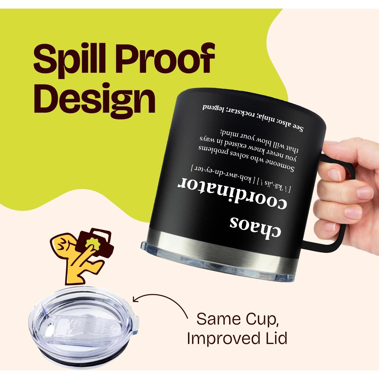 Taza de Viaje KLUBI 14oz Negra Aislada para Hombres