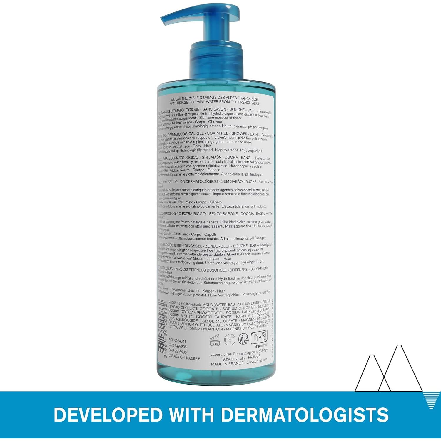 URIAGE Gel Dermatológico Extra-Rico 500ml para Piel Sensible