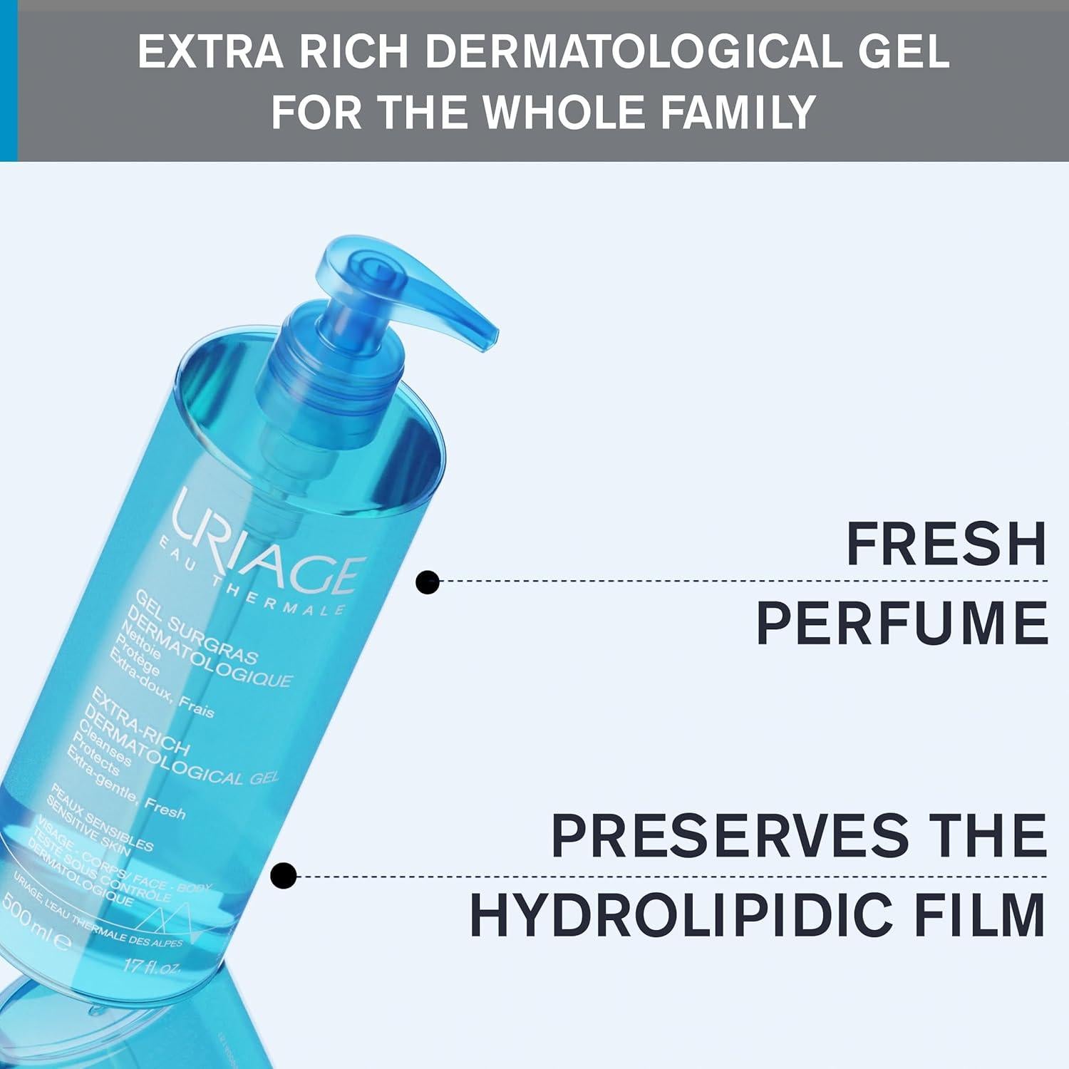 URIAGE Gel Dermatológico Extra-Rico 500ml para Piel Sensible