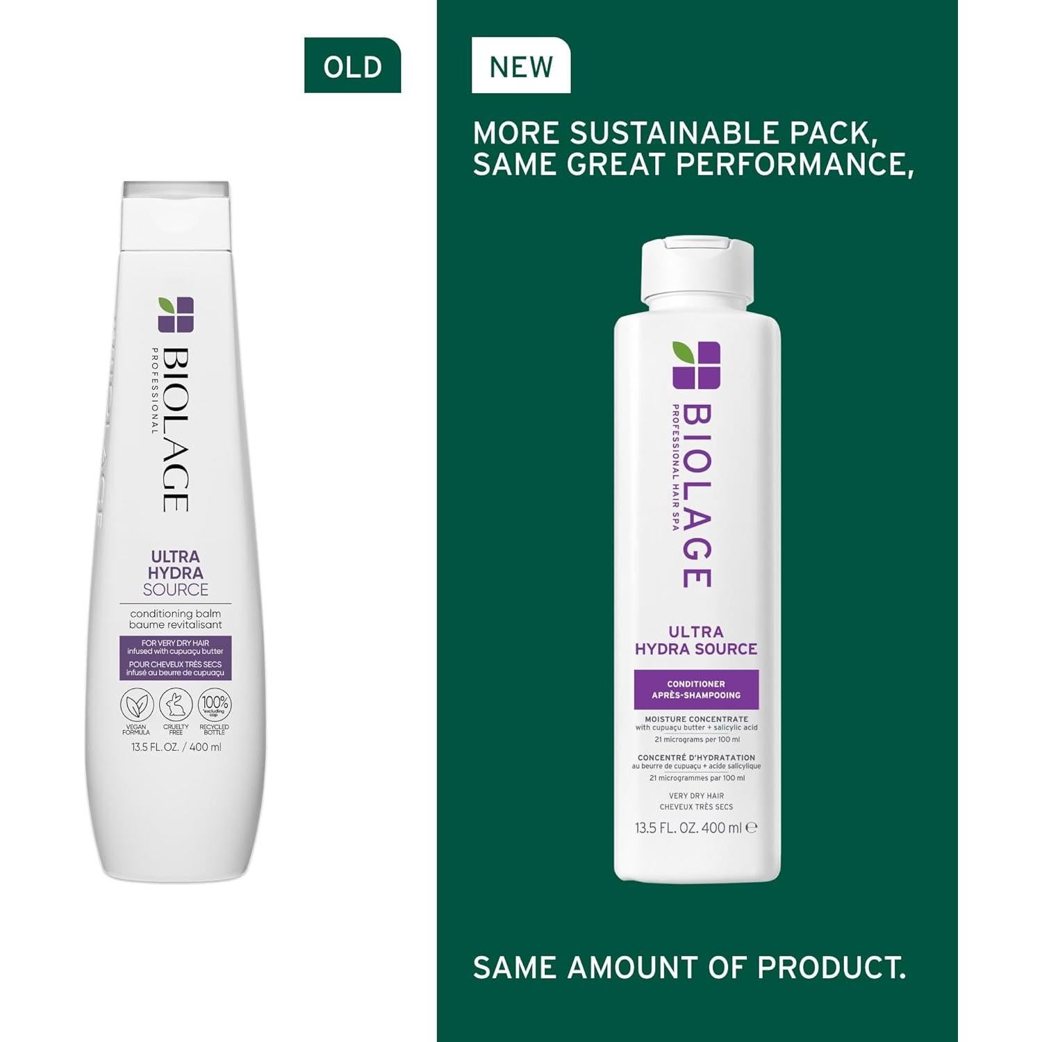 Acondicionador Biolage Ultra Hydra Source 400 ml - Hidratación Profunda para Cabello Seco