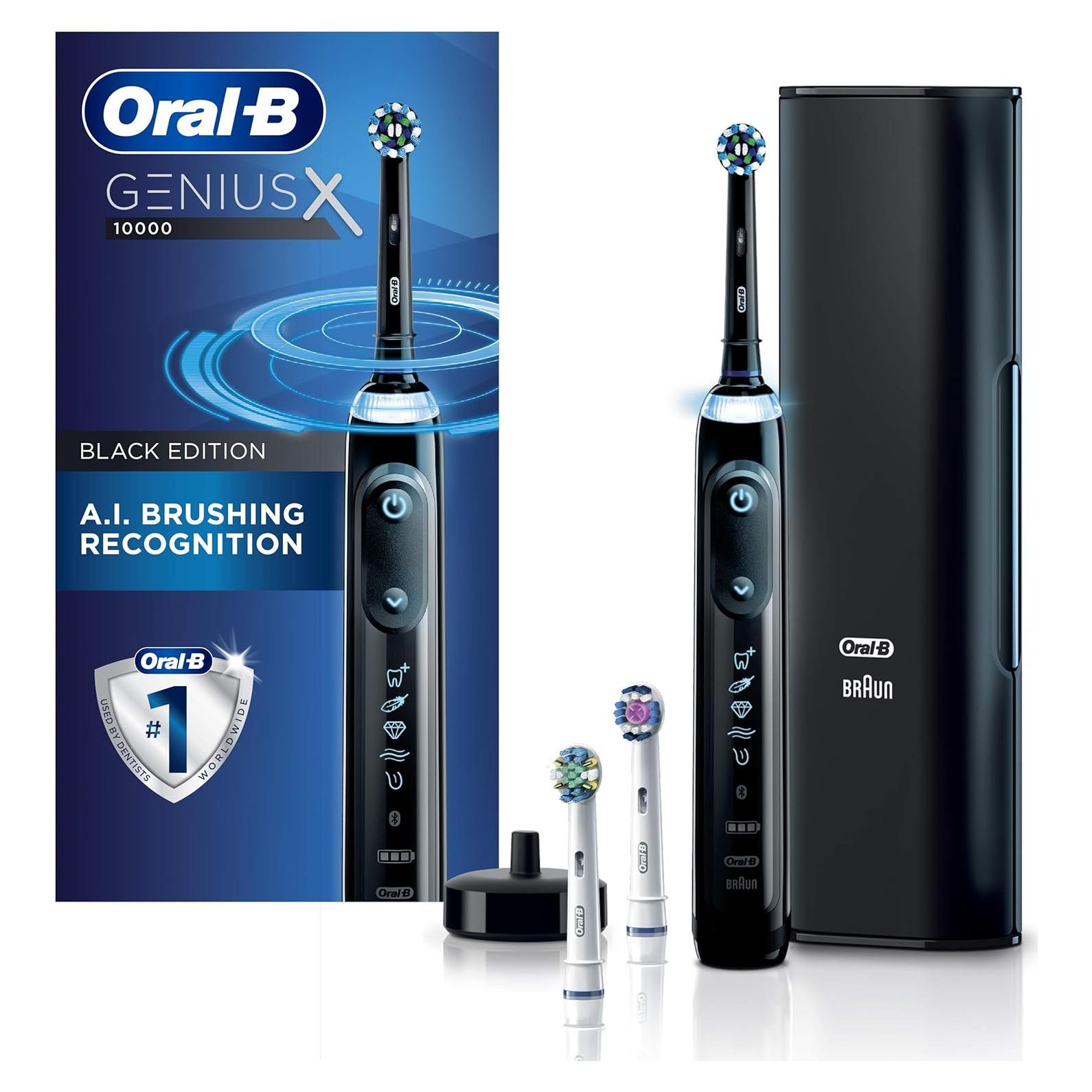 Cepillo de dientes eléctrico Oral-B GENIUS X Negro con 3 cabezales
