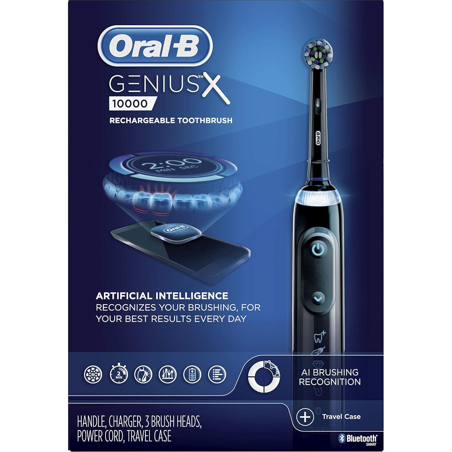 Cepillo de dientes eléctrico Oral-B GENIUS X Negro con 3 cabezales