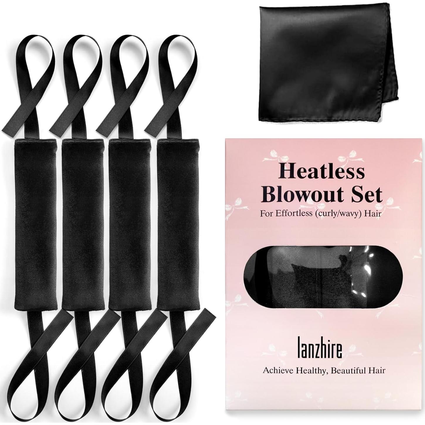 Rulos de Pelo Sin Calor Lanzhire HDJ-001, 20x14.5cm, Negro