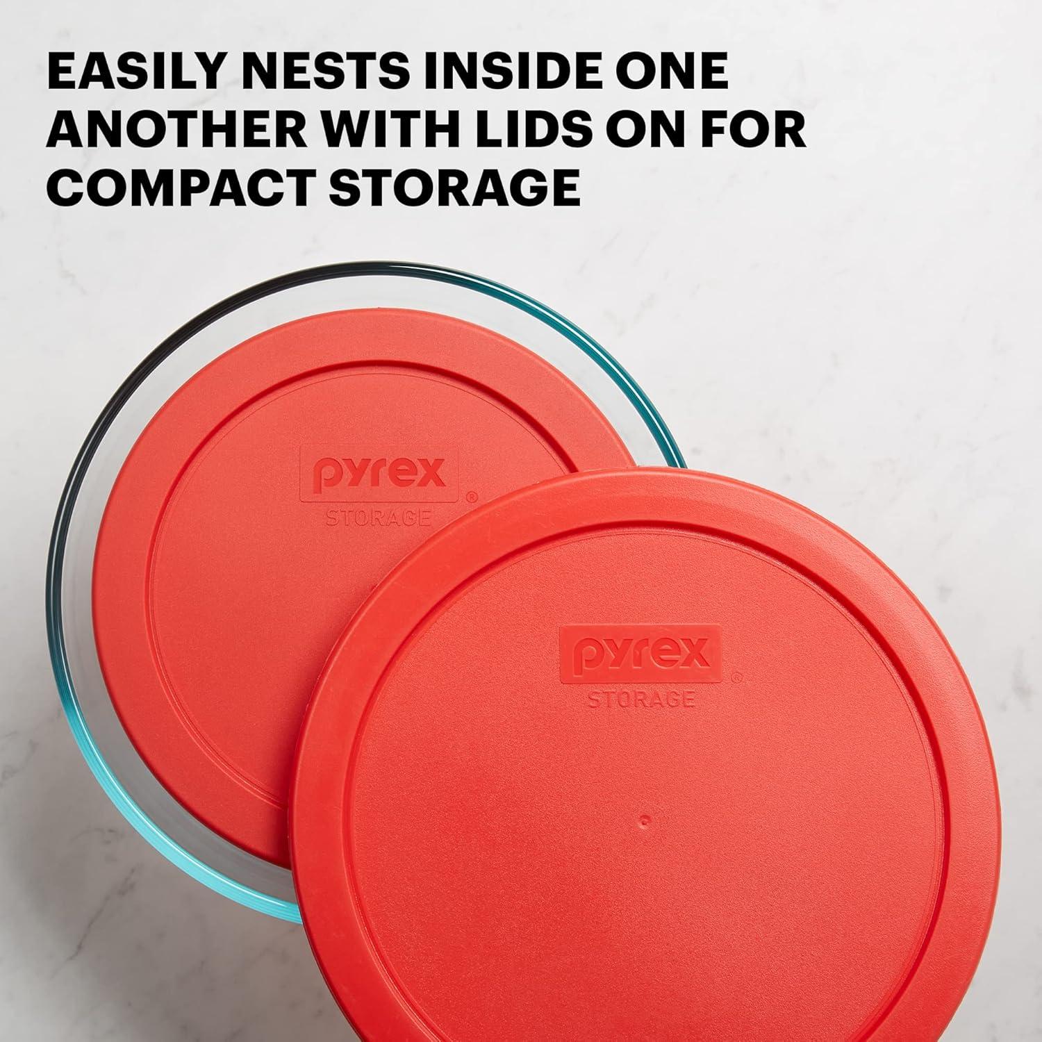 Juego de Contenedores de Almacenamiento Pyrex 6 Piezas Vidrio 1-2-4 Tazas