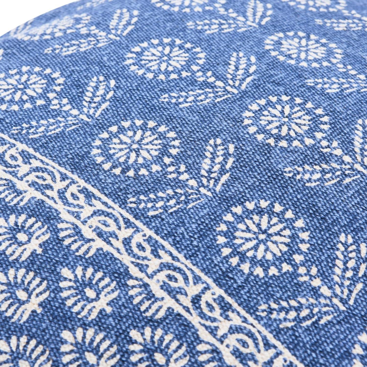 Funda de Almohada Decorativa Cuadrada Creative Co-Op Floral 50.8 cm Azul