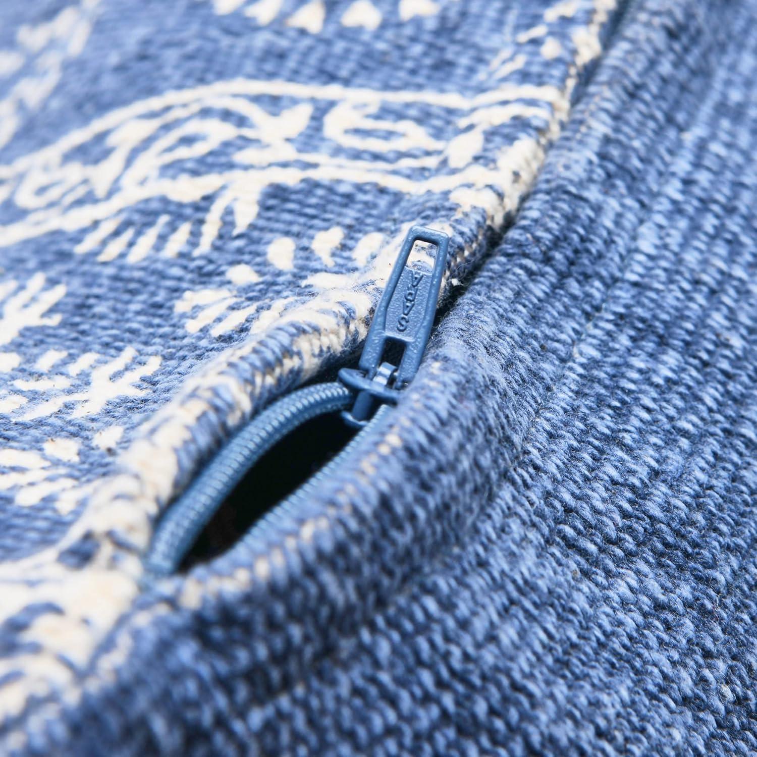 Funda de Almohada Decorativa Cuadrada Creative Co-Op Floral 50.8 cm Azul