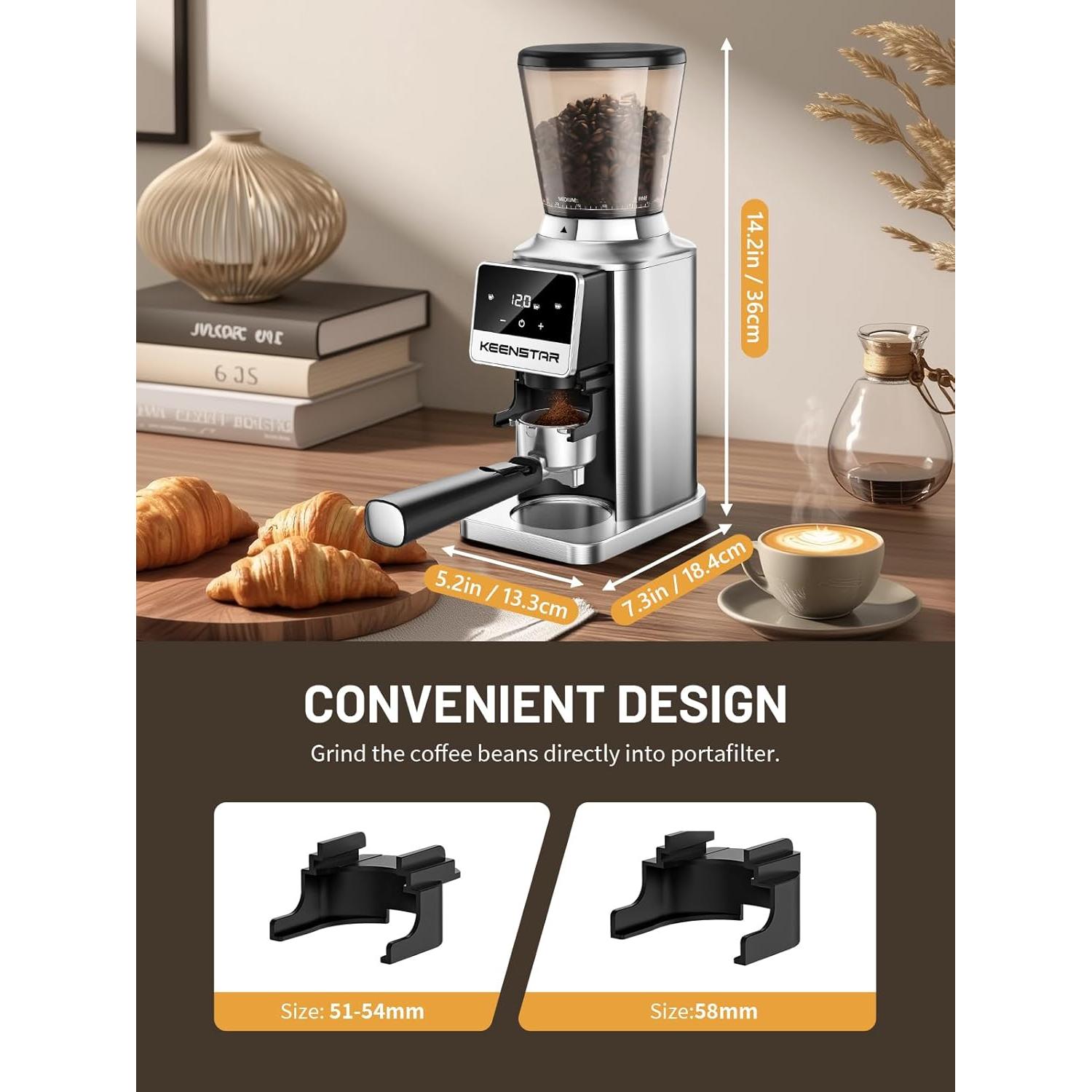 Molinillo de café Keenstar CG-180 con muelas cónicas 34 niveles