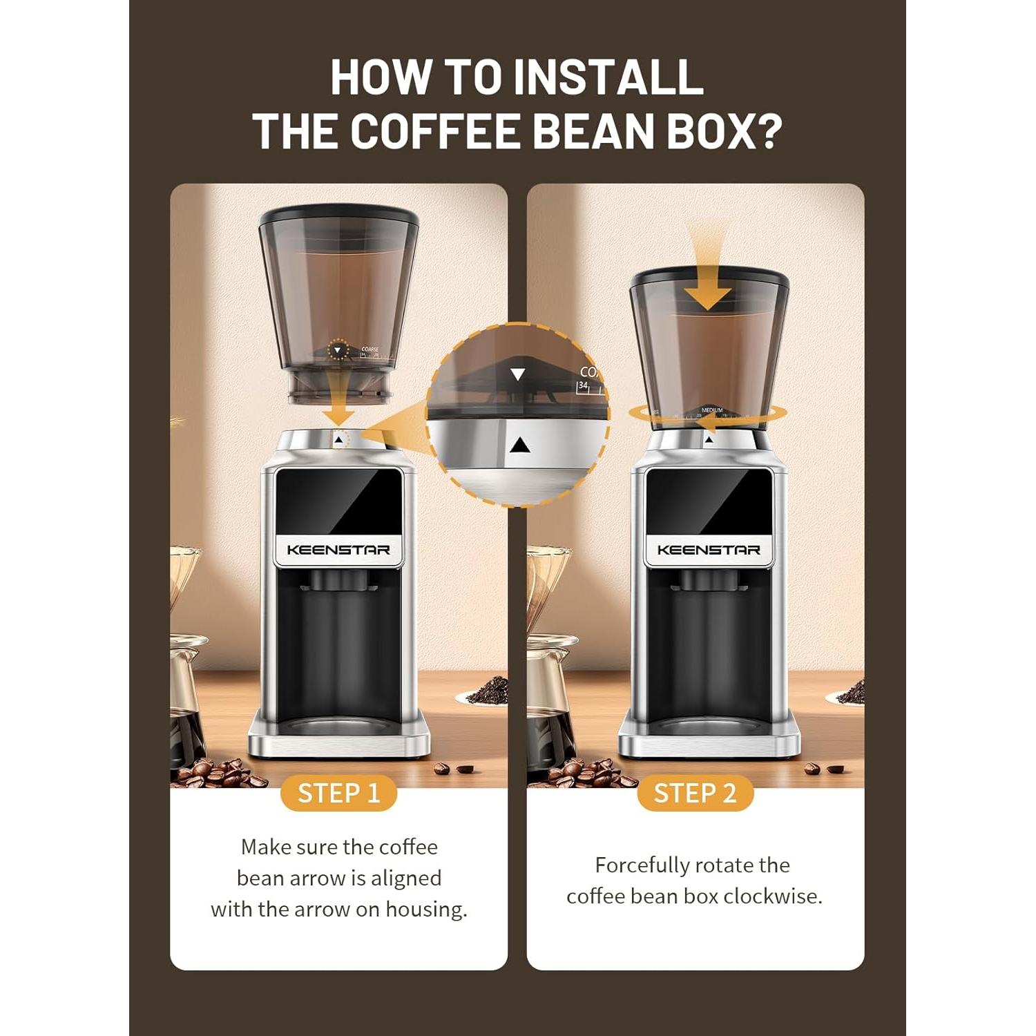 Molinillo de café Keenstar CG-180 con muelas cónicas 34 niveles