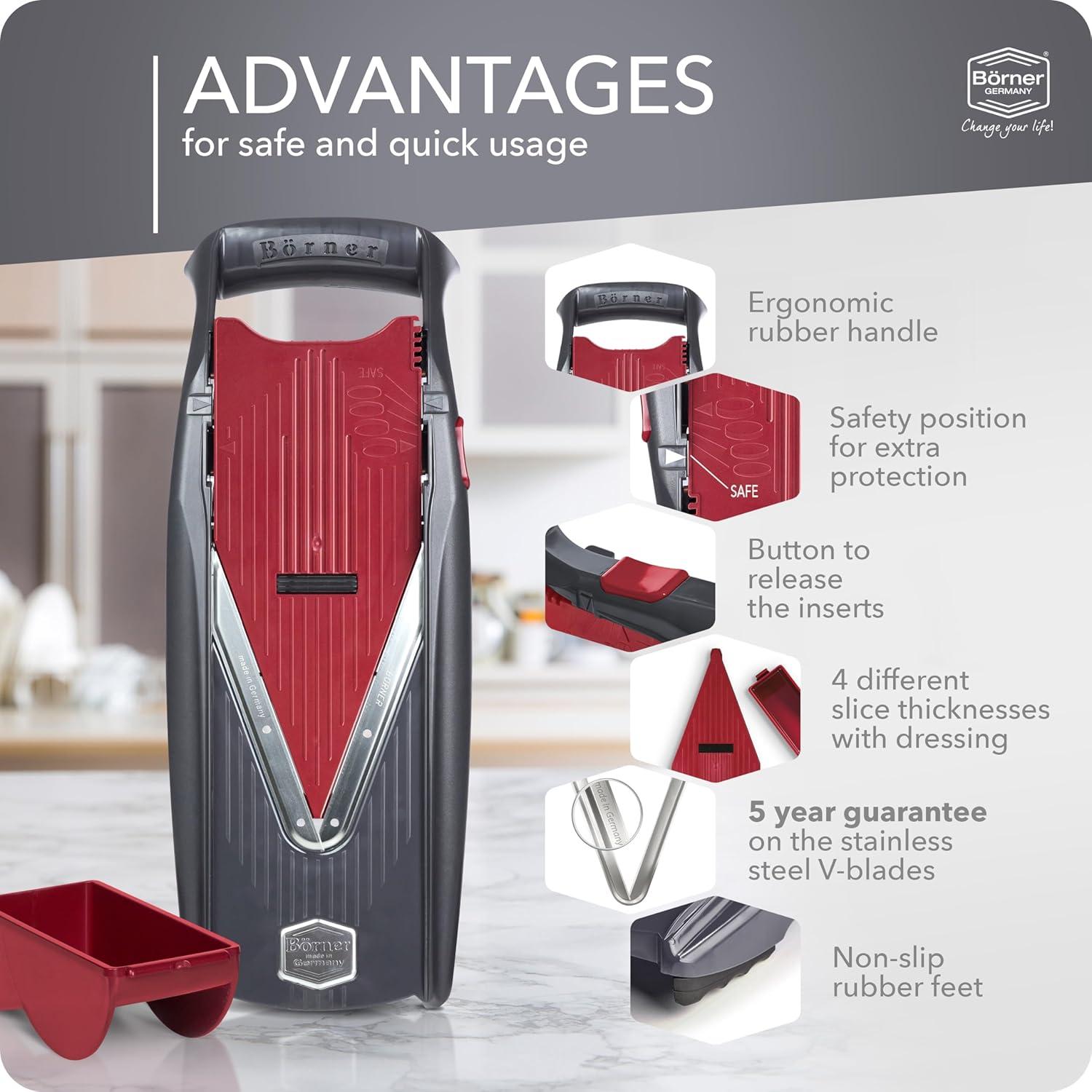 Cortador de Verduras Börner Vital BS20703 - Juego Básico con Función de Aderezo