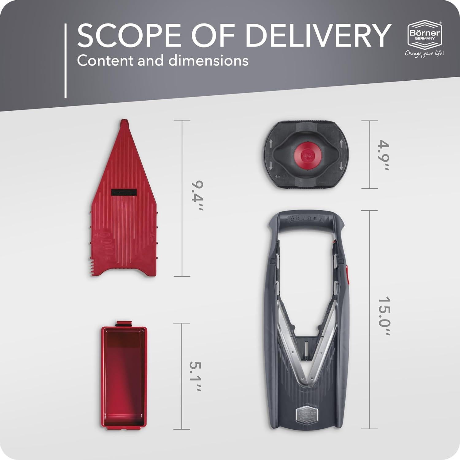 Cortador de Verduras Börner Vital BS20703 - Juego Básico con Función de Aderezo