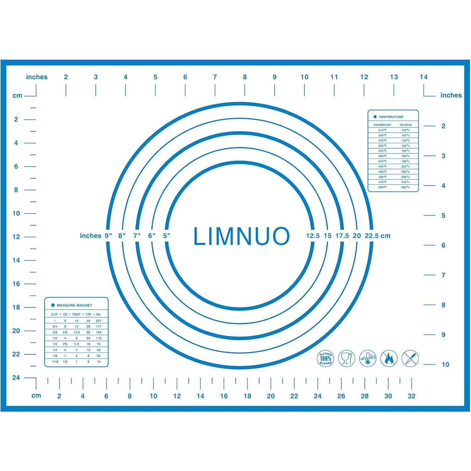 Alfombrilla de Hornear de Silicona LIMNUO 30x40 cm Antiadherente