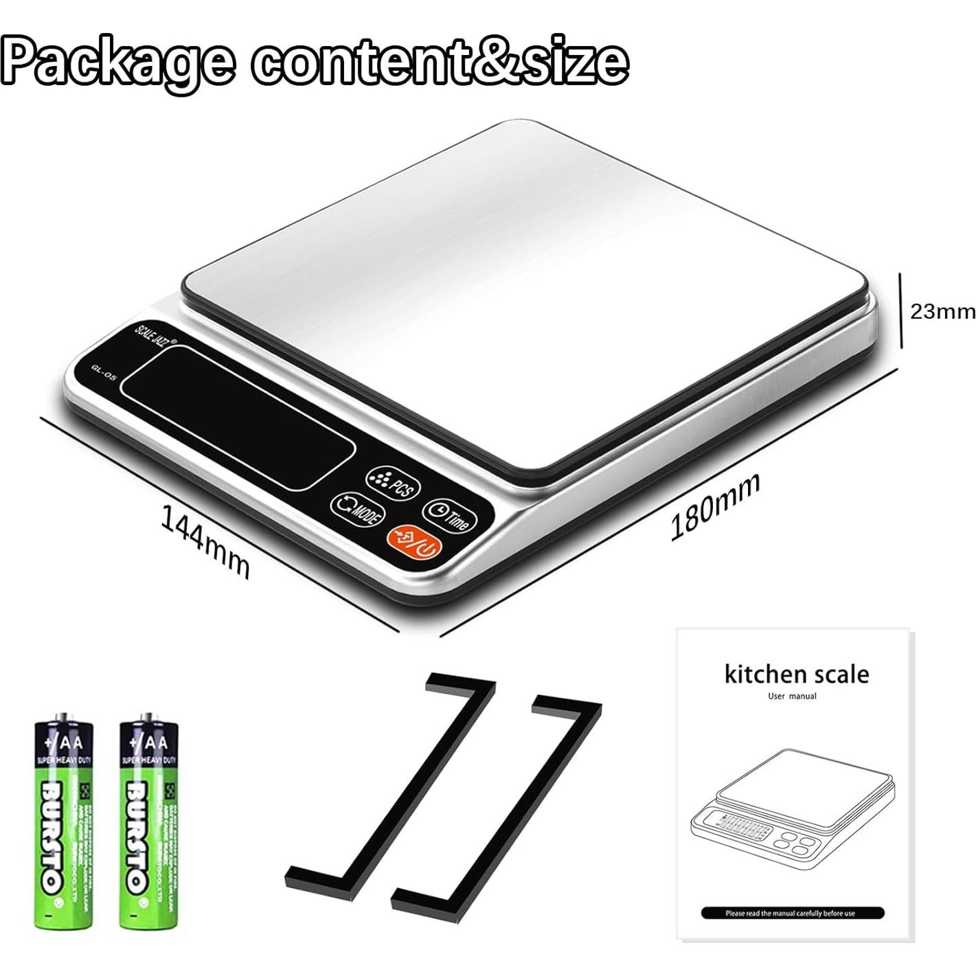 Báscula de Cocina Digital GAN LIN 5kg Alta Precisión 0.1g