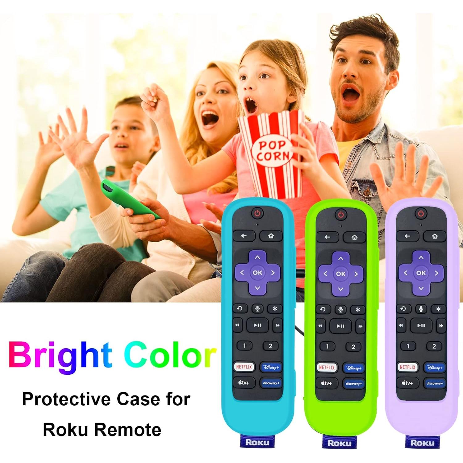 Paquete de 3 fundas de silicona para control remoto Roku Pro