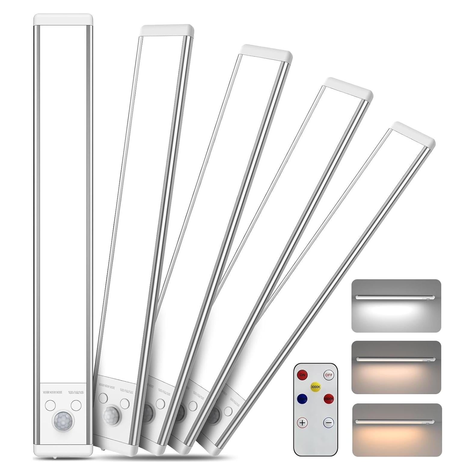 Luces Bajo Gabinete Chasesun 24.4cm LED Inalámbricas 5 Pzas