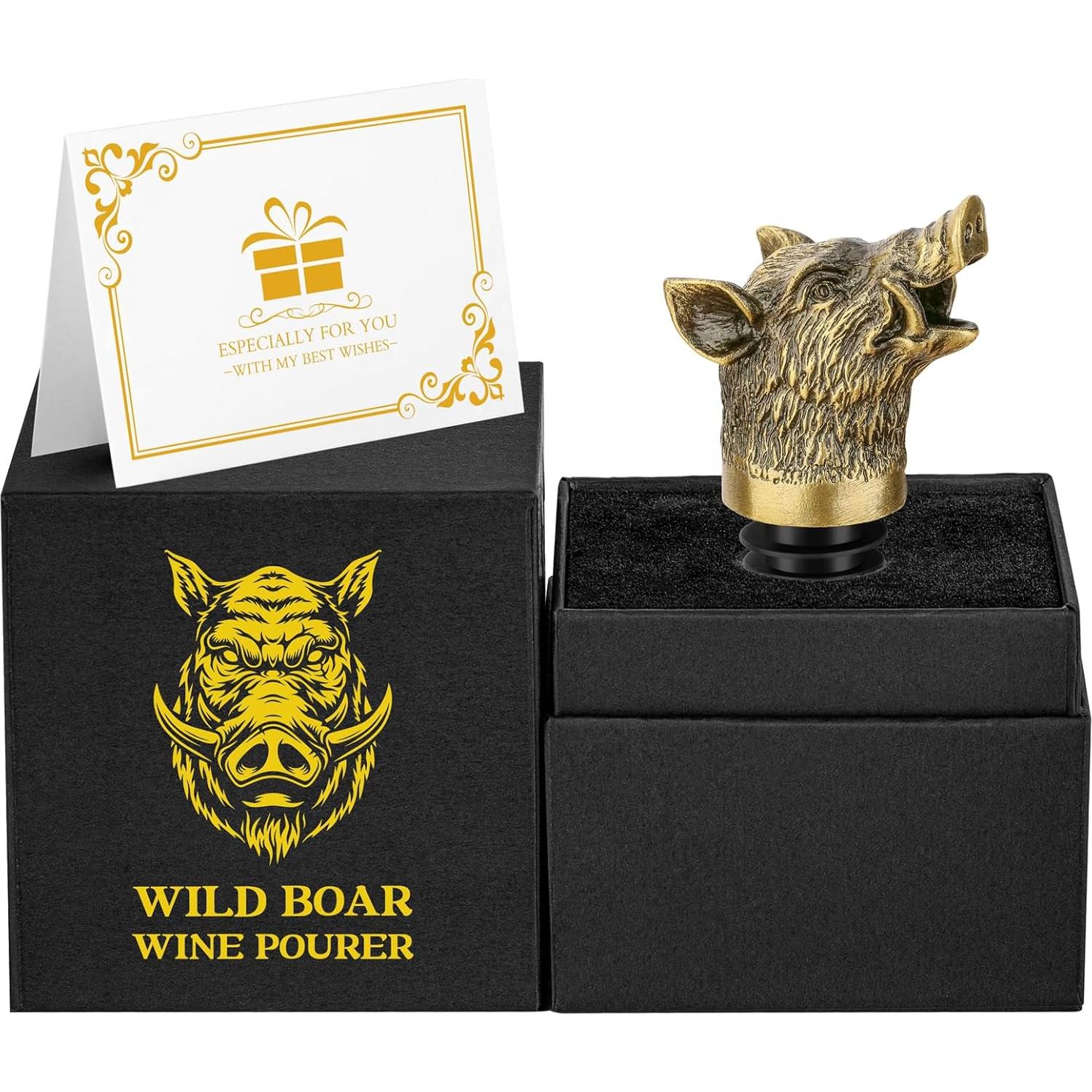 Aerador y Tapón de Vino LULLEA Jabalí con Caja Regalo