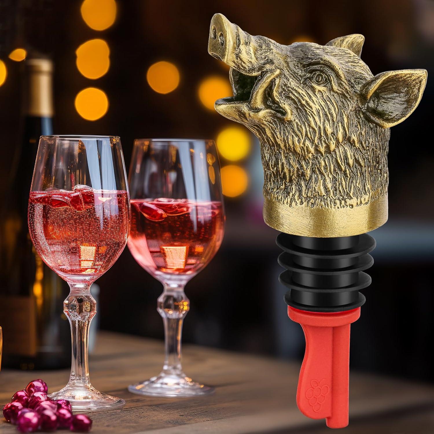 Aerador y Tapón de Vino LULLEA Jabalí con Caja Regalo