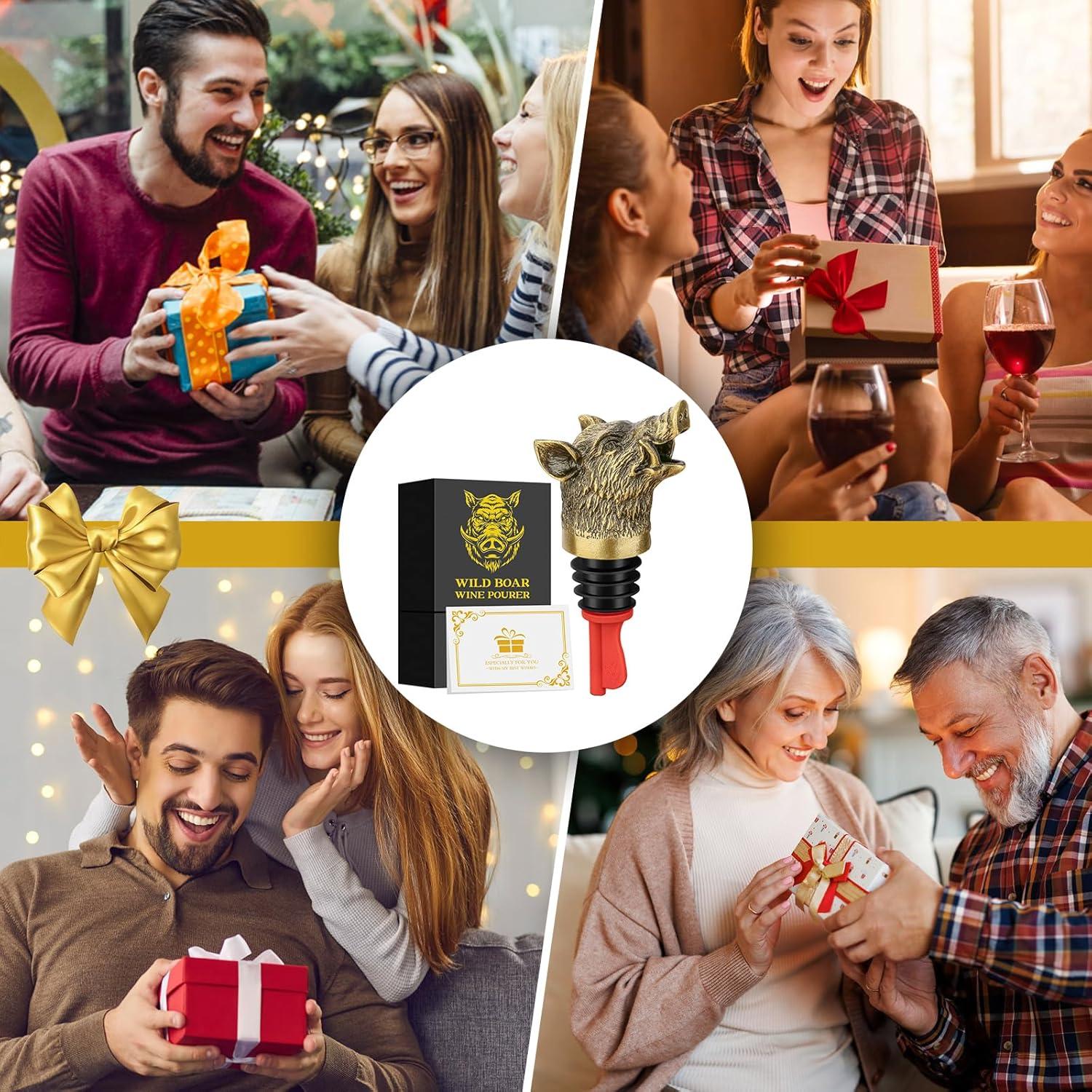 Aerador y Tapón de Vino LULLEA Jabalí con Caja Regalo