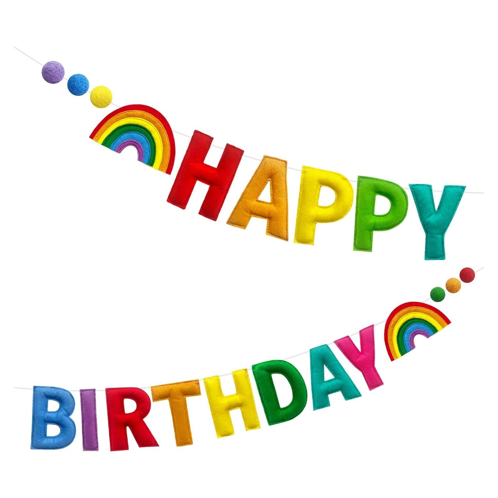 Banner Colorido de Feliz Cumpleaños Arcoíris Pinkblume 1.5m