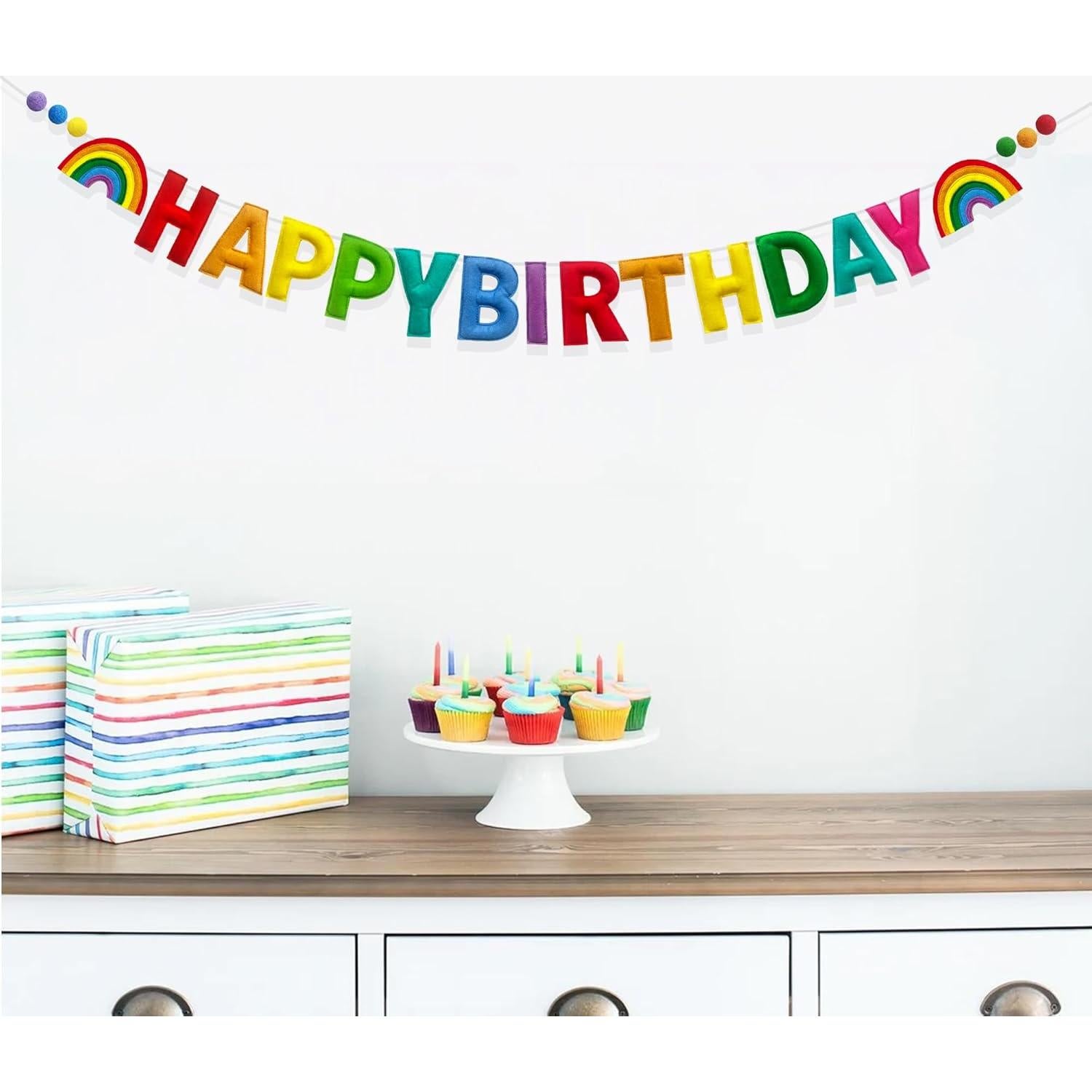 Banner Colorido de Feliz Cumpleaños Arcoíris Pinkblume 1.5m