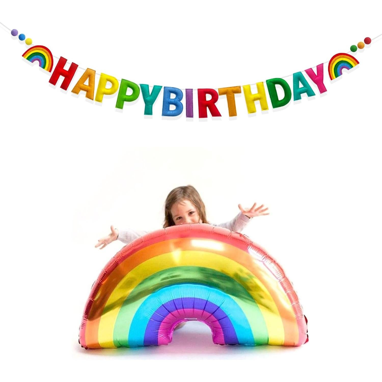 Banner Colorido de Feliz Cumpleaños Arcoíris Pinkblume 1.5m