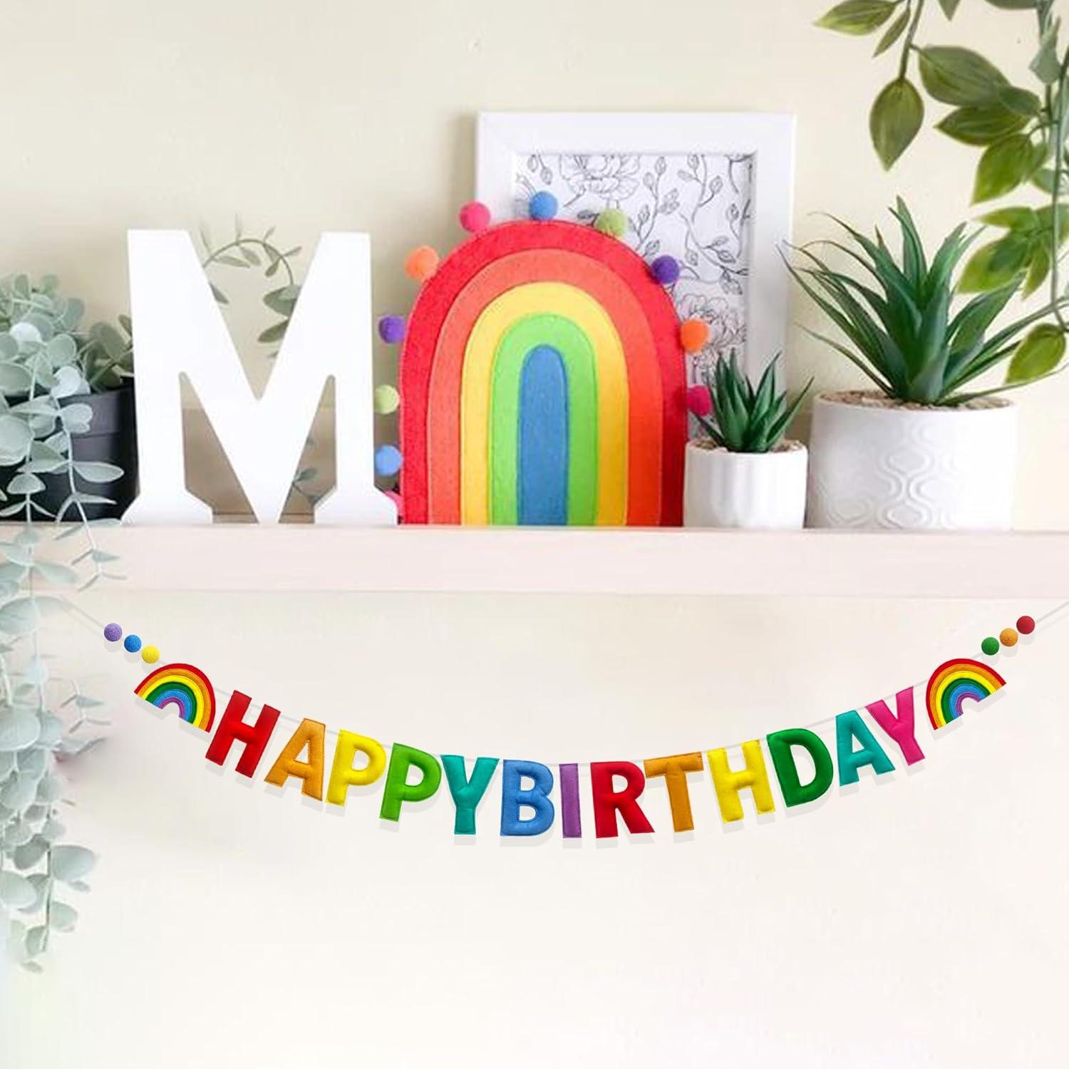 Banner Colorido de Feliz Cumpleaños Arcoíris Pinkblume 1.5m