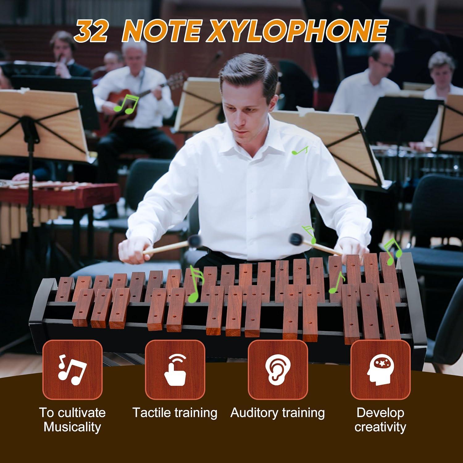 Xilófono Profesional LyricLight 32 Notas Madera con Soporte