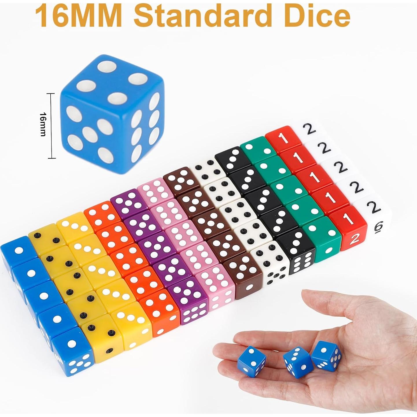 Juego de Dados de Colores Tuiasn 60 Piezas 16mm para Juegos