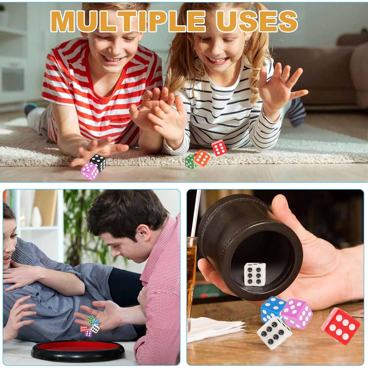 Juego de Dados de Colores Tuiasn 60 Piezas 16mm para Juegos