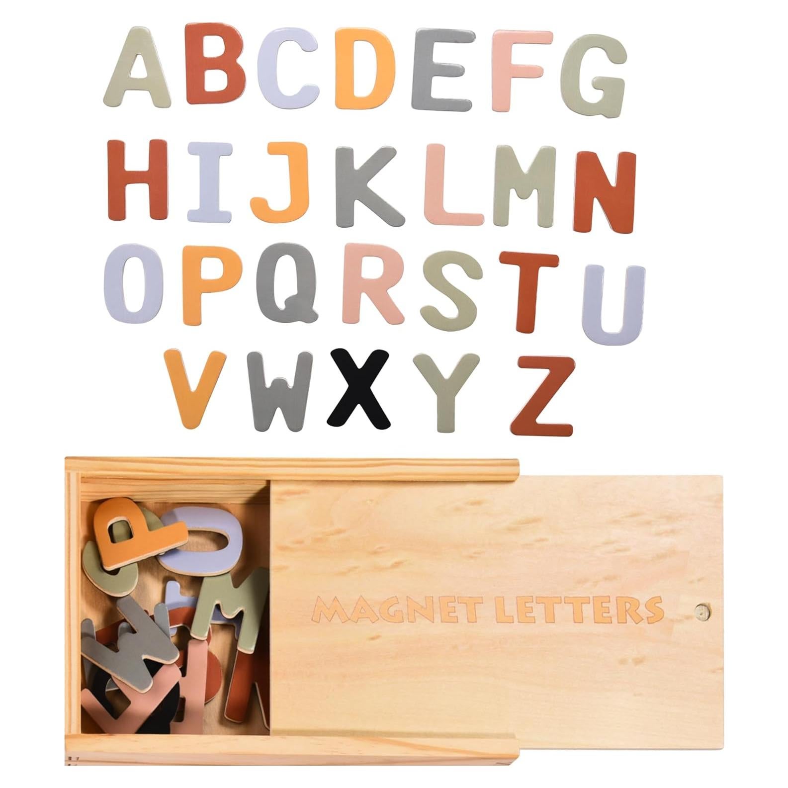 Imanes de Alfabeto de Madera COMPORTAMIENTO INFANTIL - Grandes y Coloridos