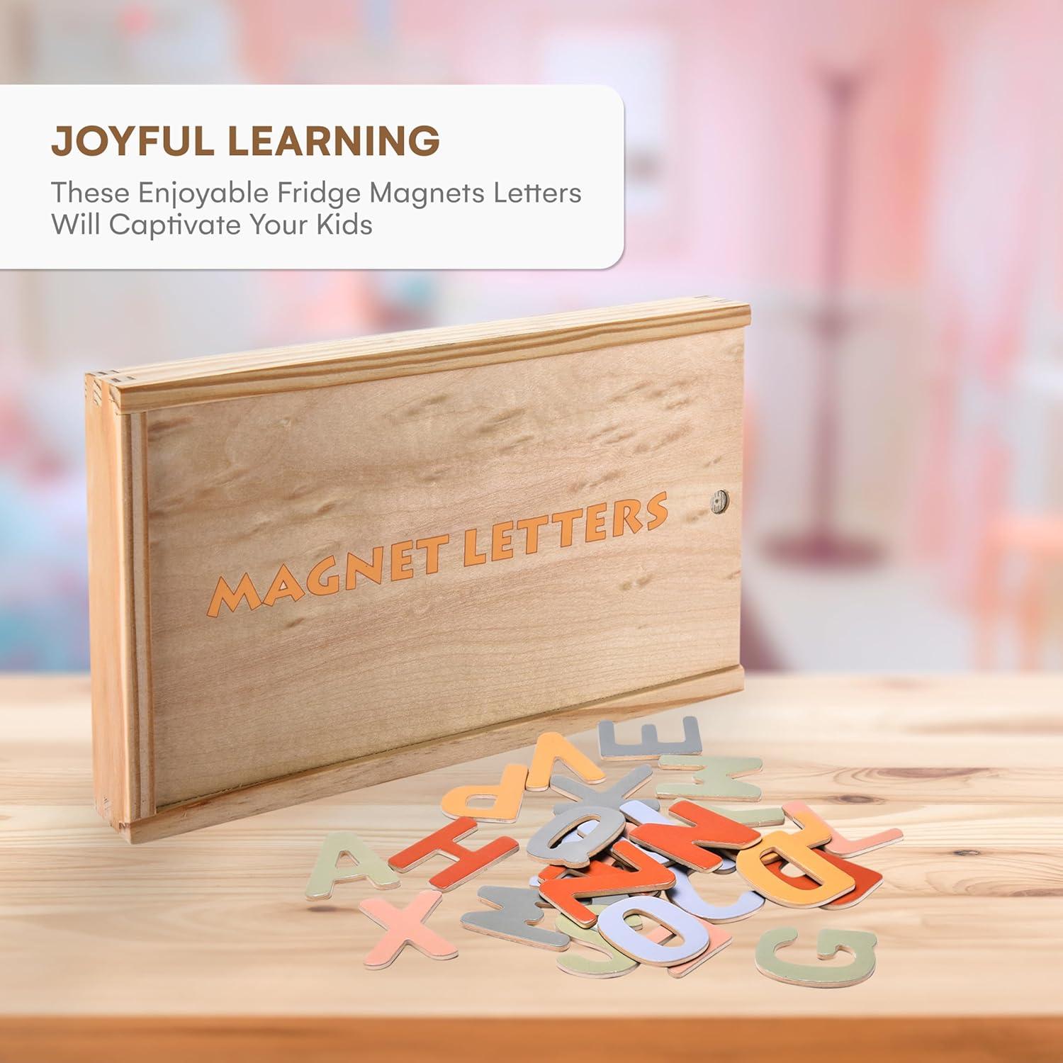 Imanes de Alfabeto de Madera COMPORTAMIENTO INFANTIL - Grandes y Coloridos
