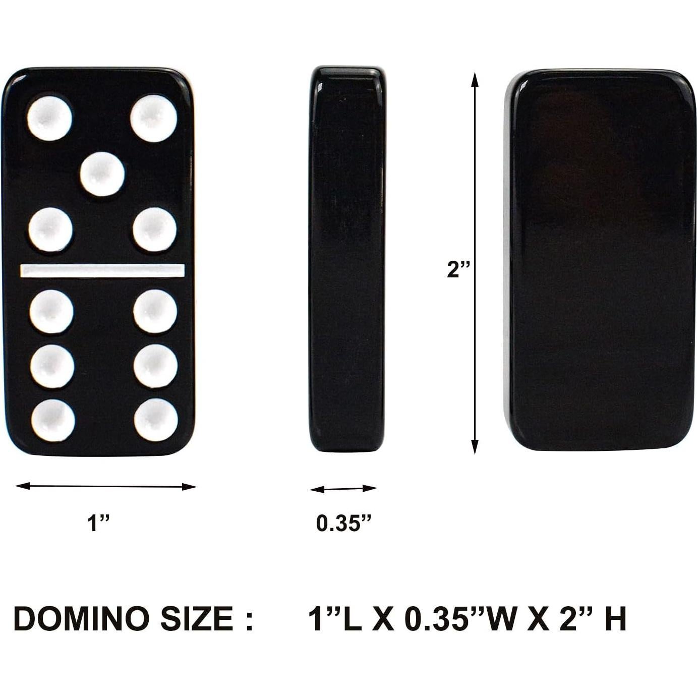 Juego de Dominó Doble 6 Vovotuzzi - 28 Fichas Negras con Caja de Cuero