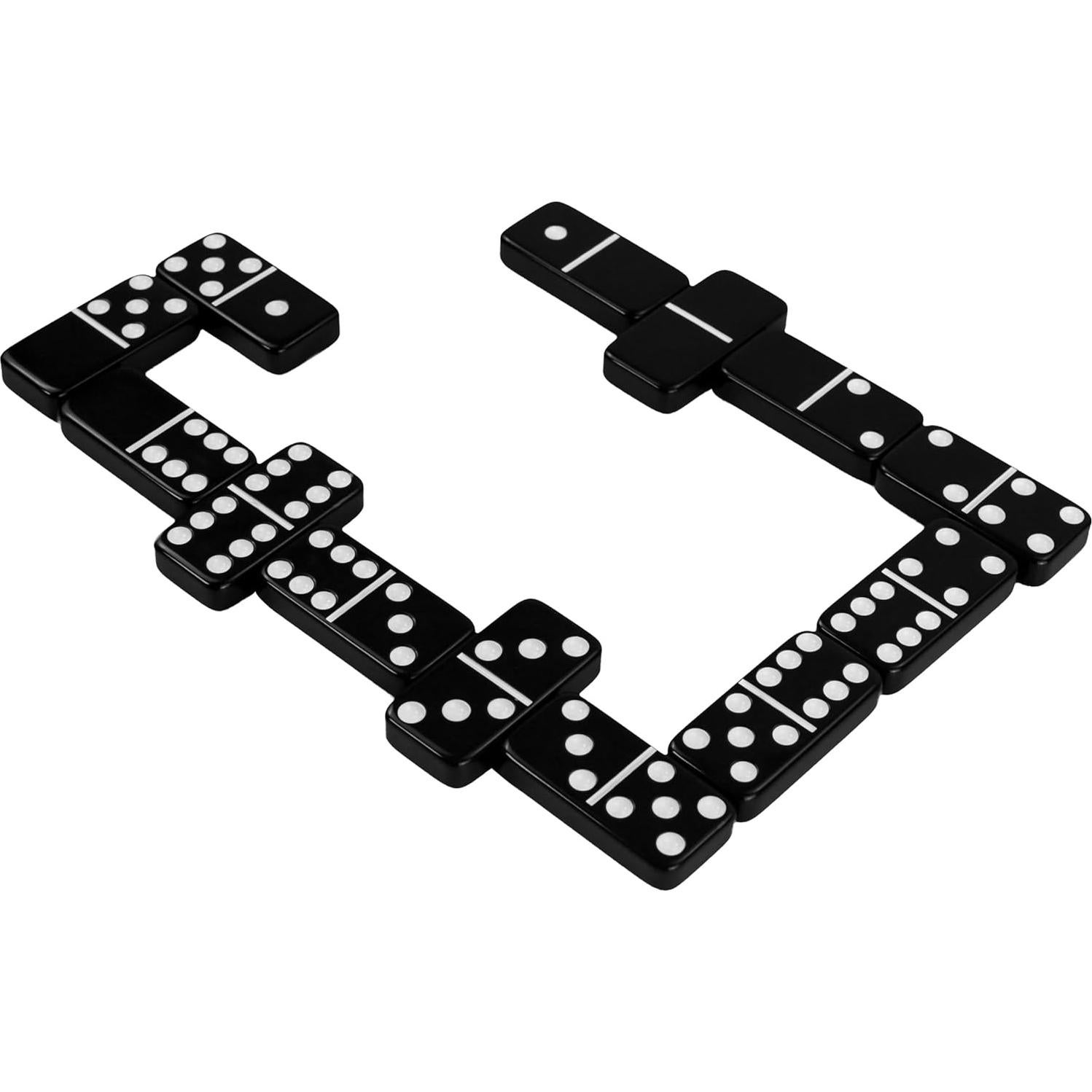 Juego de Dominó Doble 6 Vovotuzzi - 28 Fichas Negras con Caja de Cuero