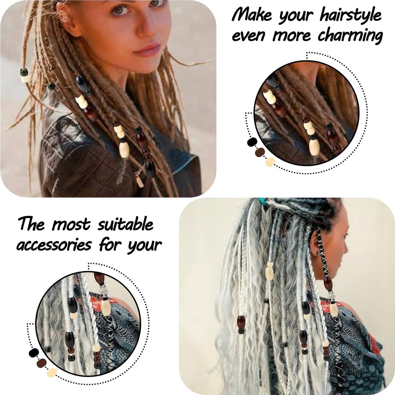 Perlas de Madera Natural LAIDANLA 135 Piezas 3 Colores