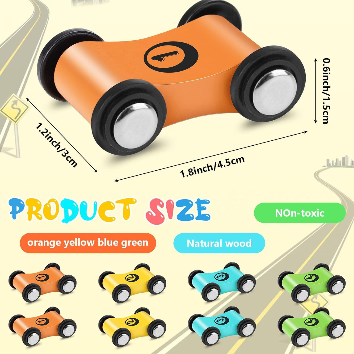 24 Coches de Madera Top Bright para Rampa - Juguete Infantil