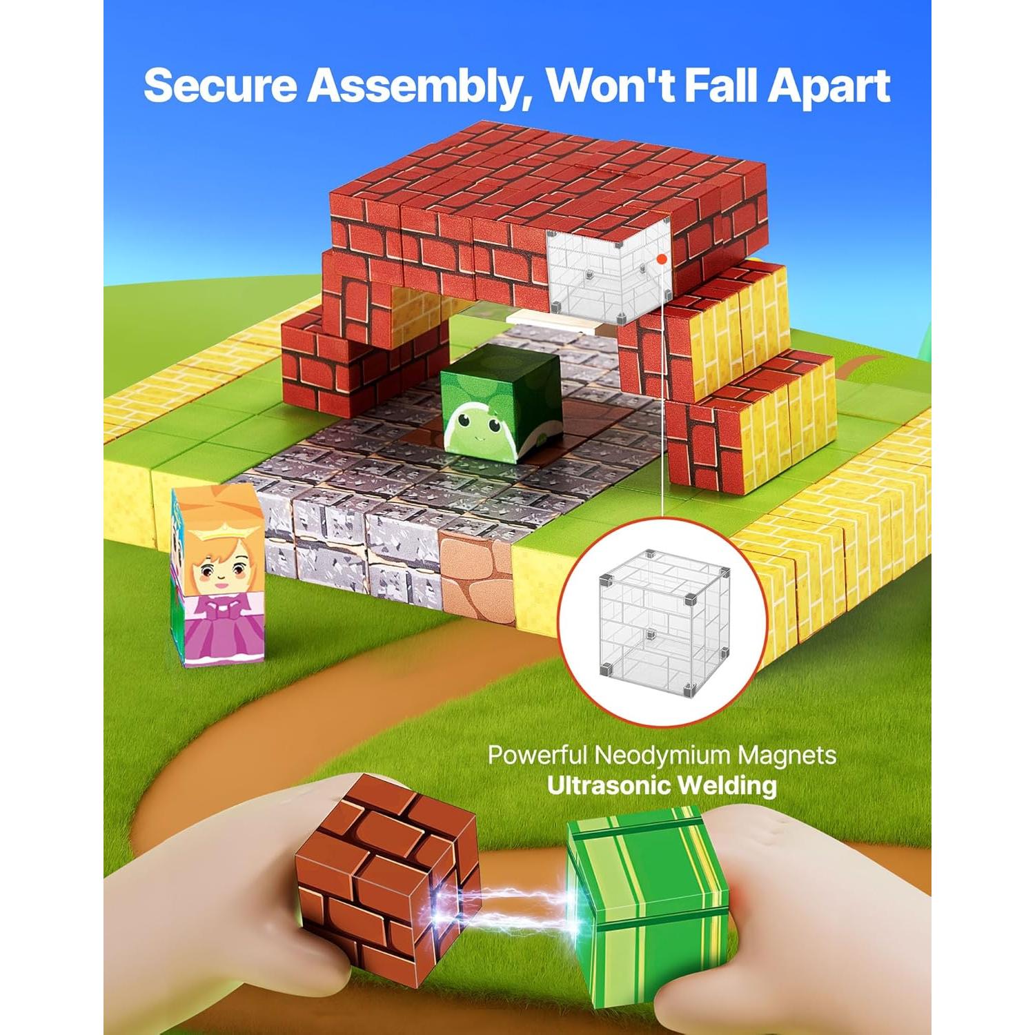 Bloques Magnéticos VEVOR 100 PCS Juguetes Montessori 3+ Años