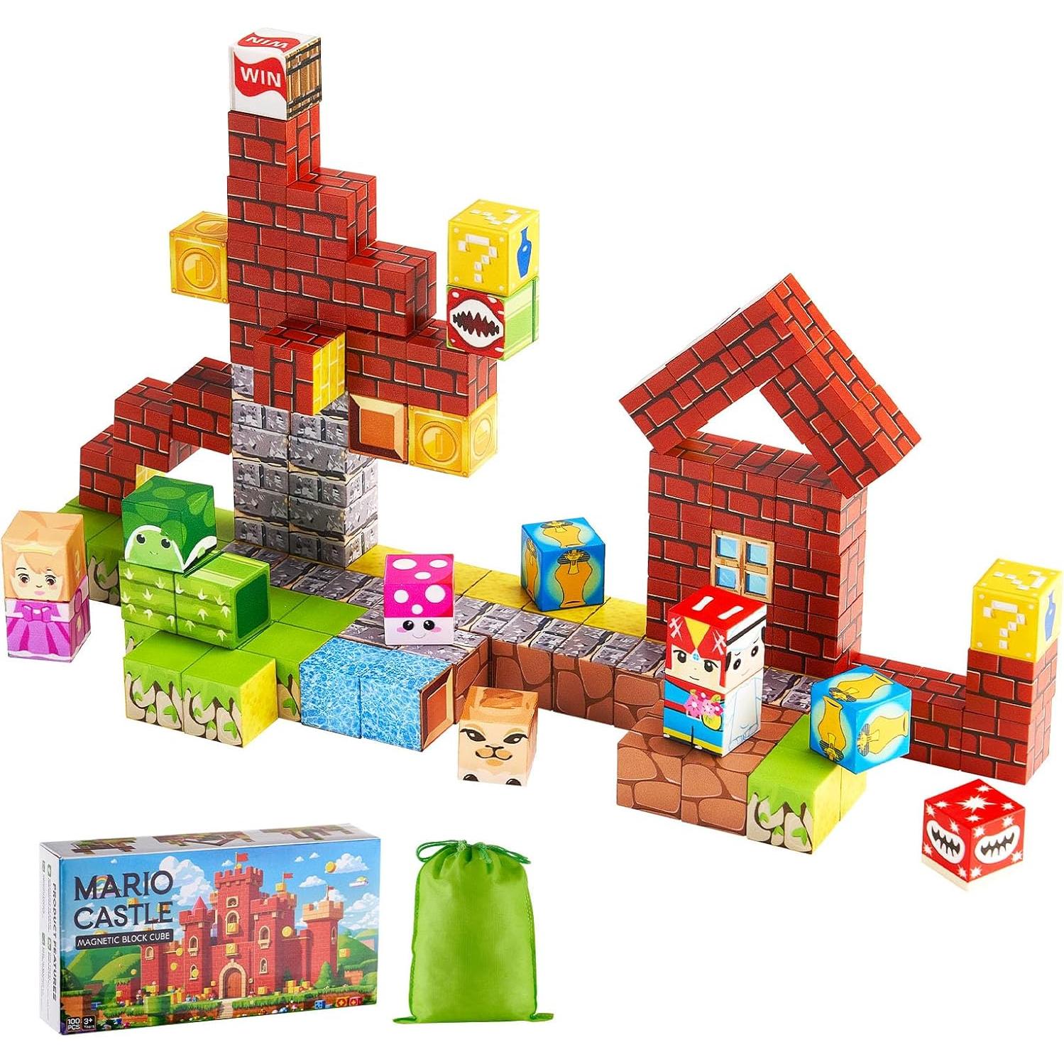 Bloques Magnéticos VEVOR 100 PCS Juguetes Montessori 3+ Años