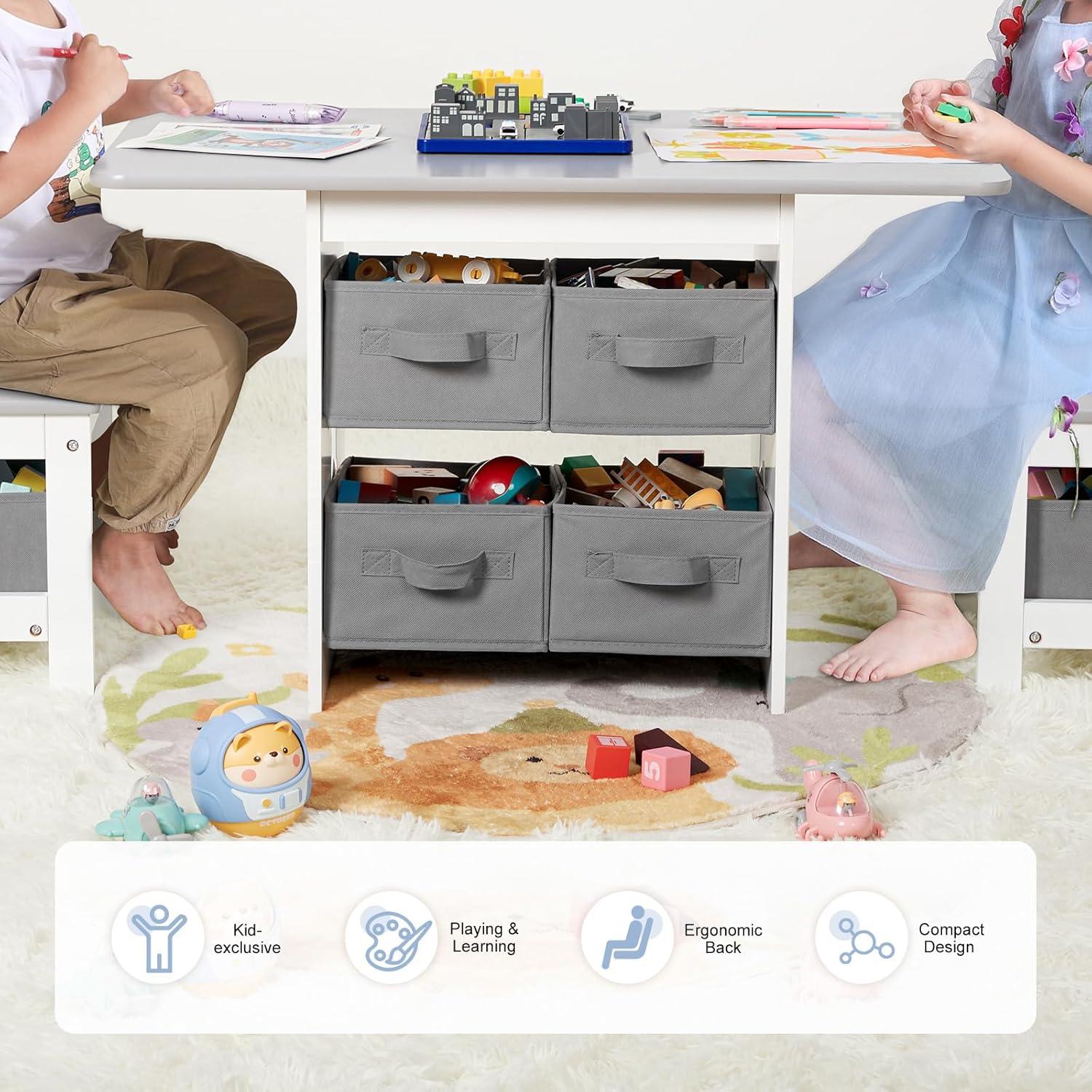 Conjunto de Mesa y Sillas para Niños Vilaxing con Almacenamiento