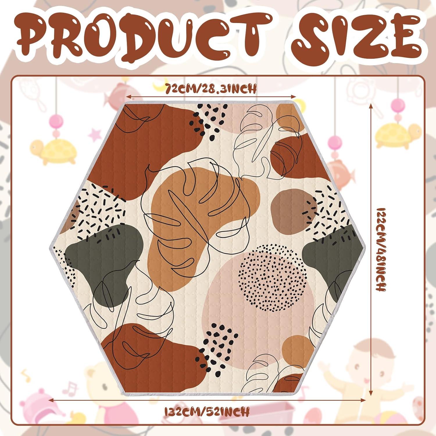 Alfombra de Juego Hexagonal Funtery Boho para Bebés 72x122 cm